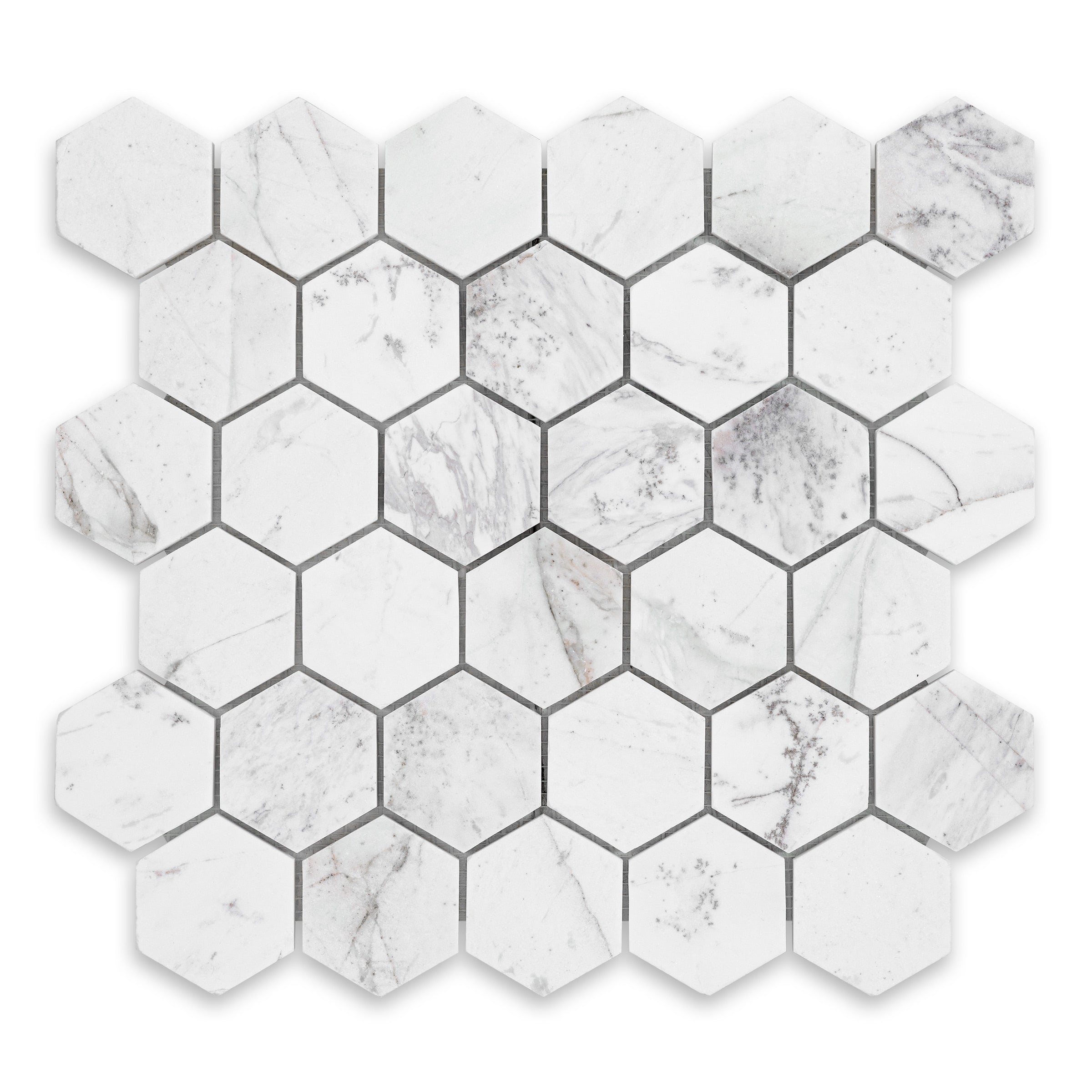 VOLAKAS: Hexagonal Mosaic (10 3/4"×11 3/8"×3/8" | polished)