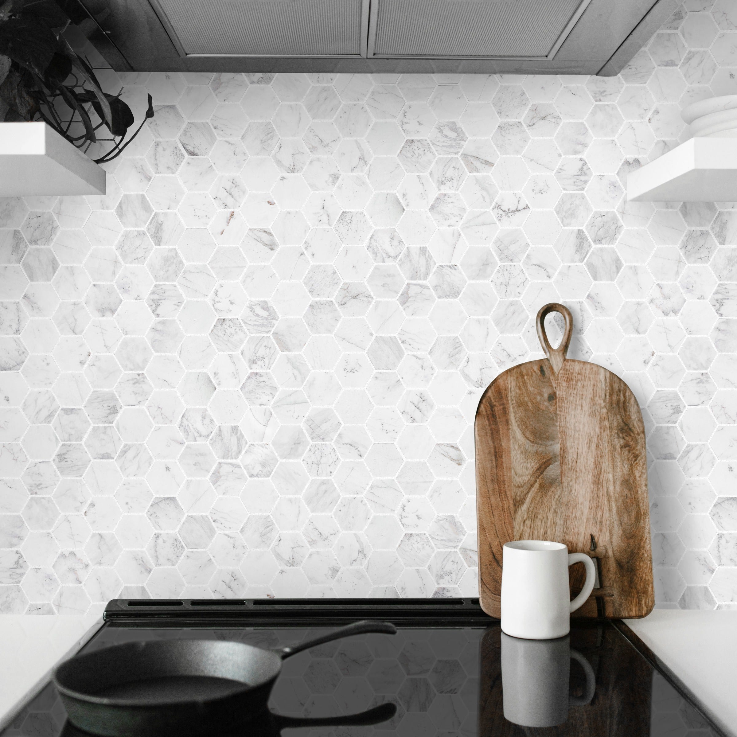 VOLAKAS: Hexagonal Mosaic (10 3/4"×11 3/8"×3/8" | honed)