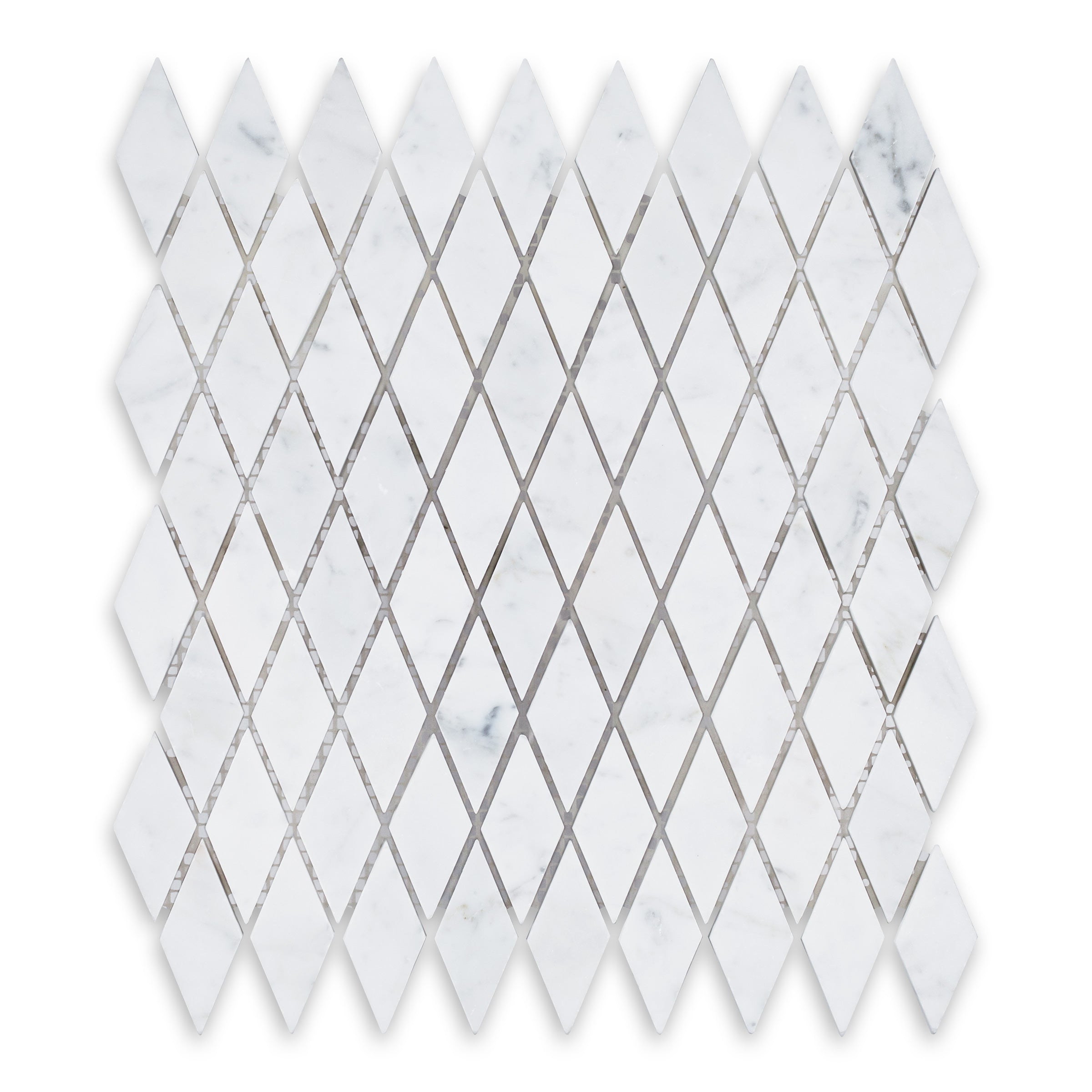 WHITE CARRARA: Diamond Mosaic (9 3/4"×10 1/2"×3/8" | polished)