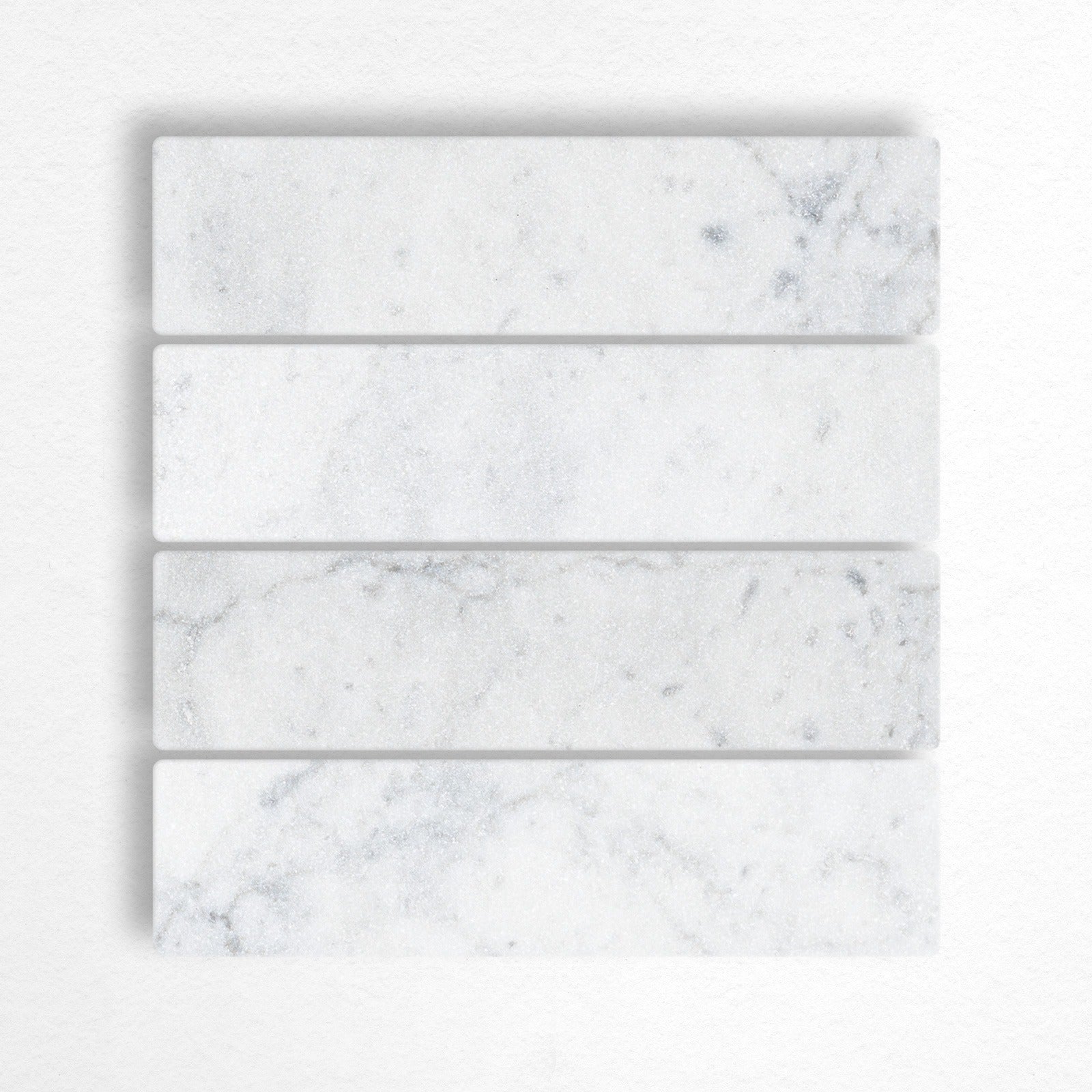WHITE CARRARA: Field Tile (2"×8"×3/8" | tumbled)