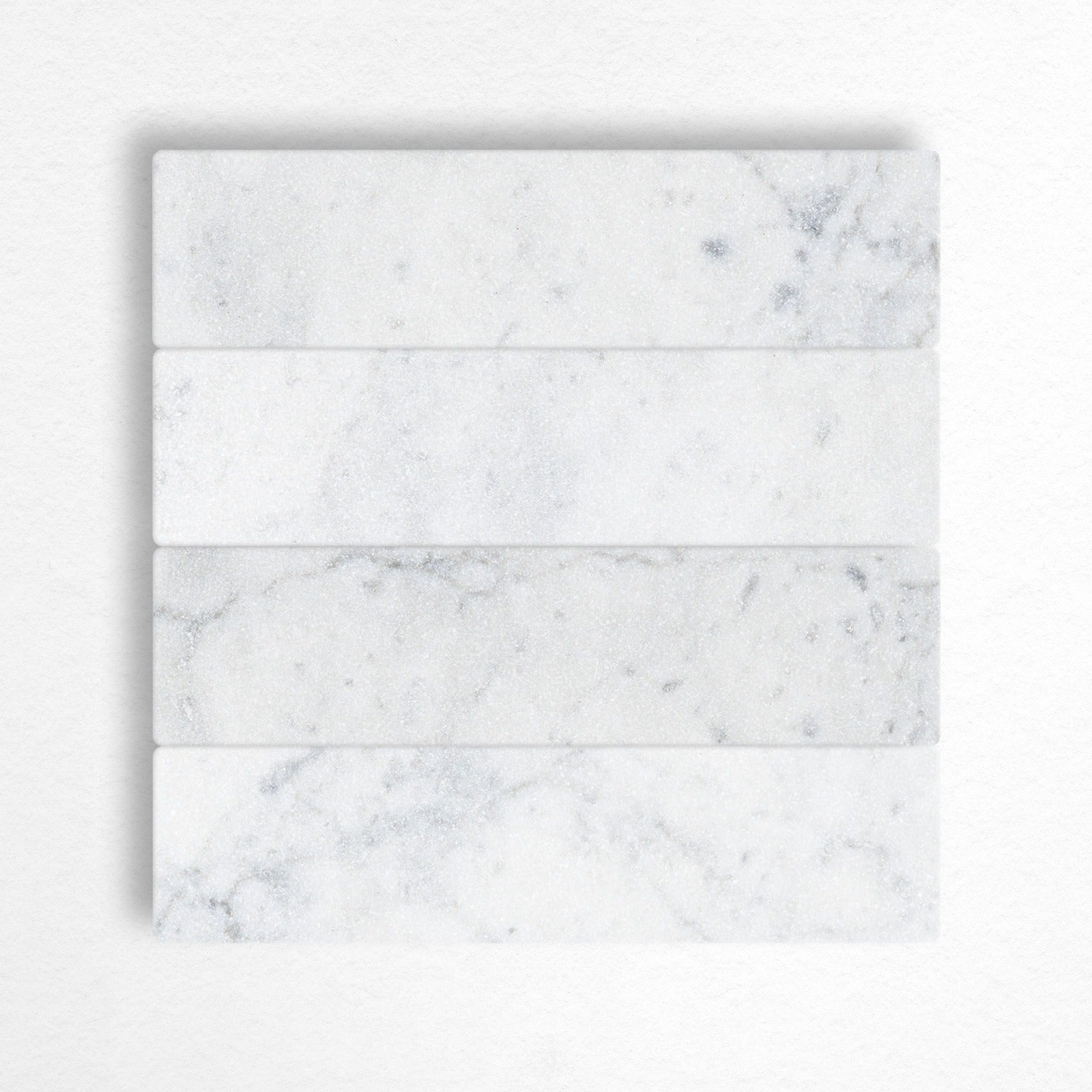 WHITE CARRARA: Field Tile (2"×8"×3/8" | tumbled)