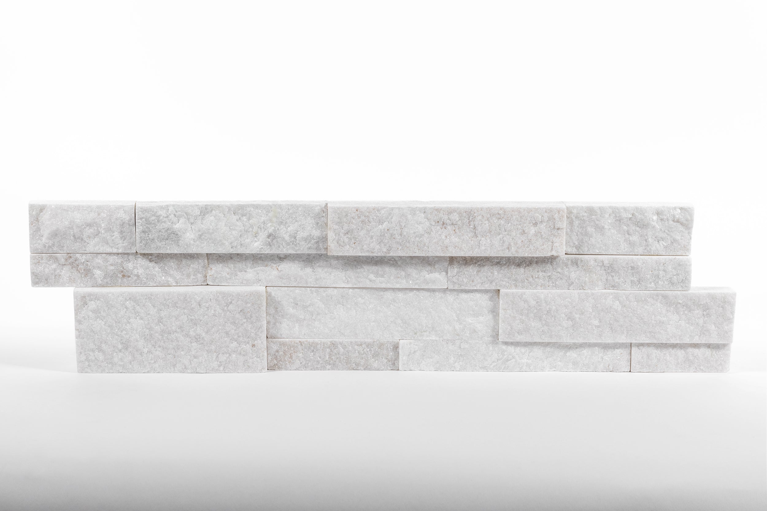 WHITE QUARTZITE: Wall Veneer (6"×24"×1/2"–1 1/8" | natural cleft)
