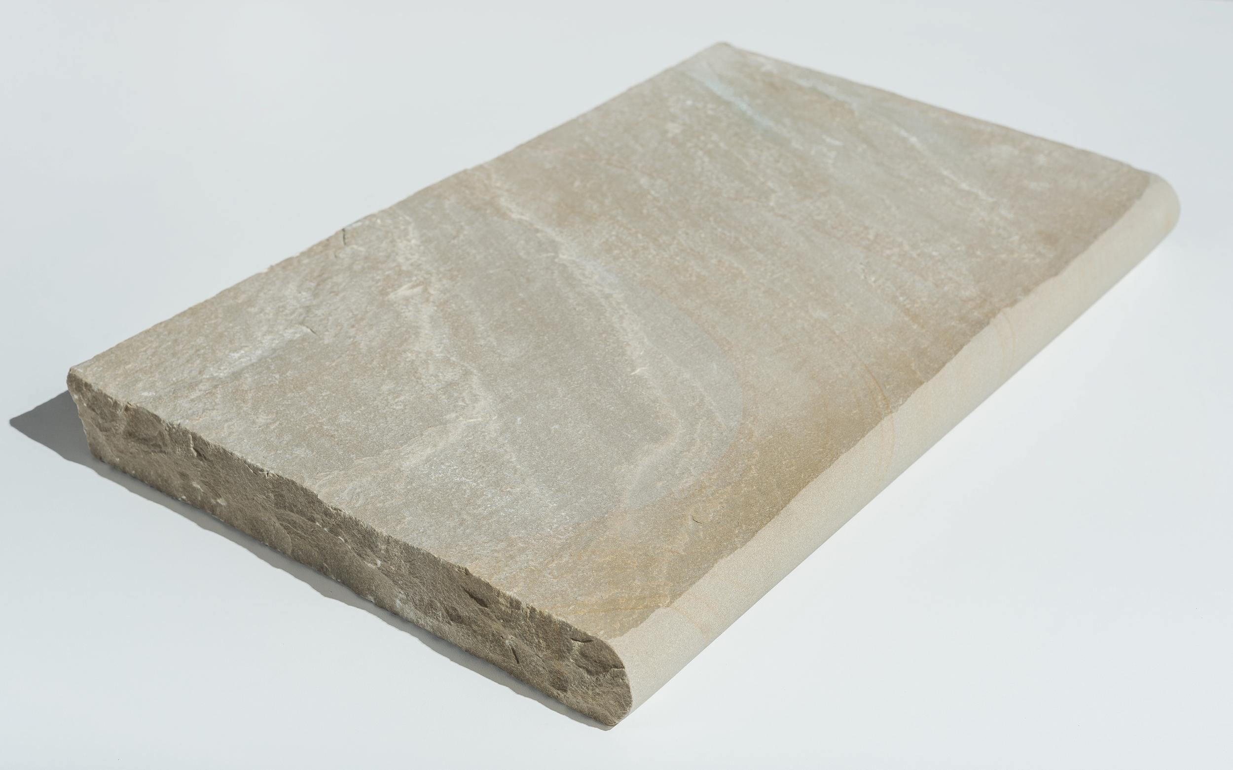 Artisan Bullnose Tennessee Tan bullnose by Old World Flagstone, primary product image, 14.0" x 24.0" x 2.0" size. Premium stone veneer for exterior and interior walls.
