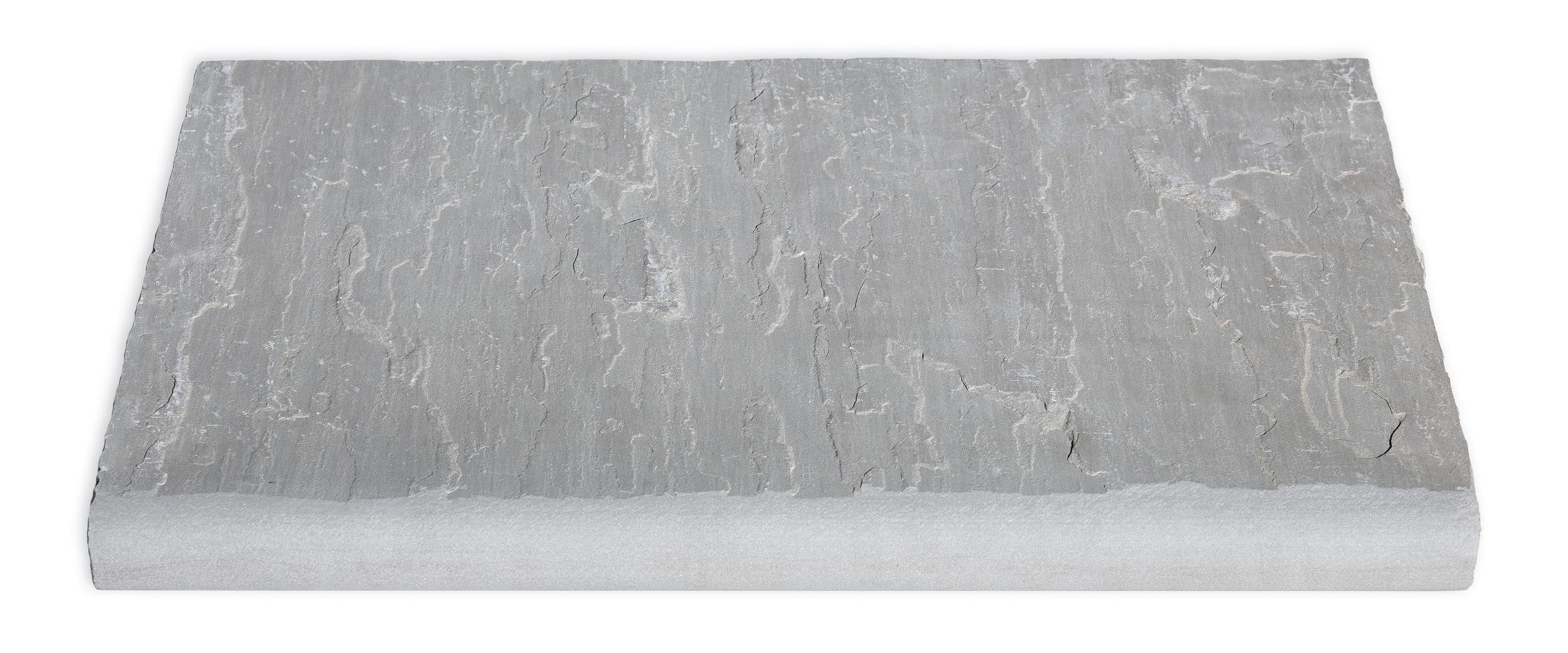 Artisan Bullnose Appalachian Grey bullnose by Old World Flagstone, primary product image, 14.0" x 24.0" x 2.0" size. Premium stone veneer for exterior and interior walls.