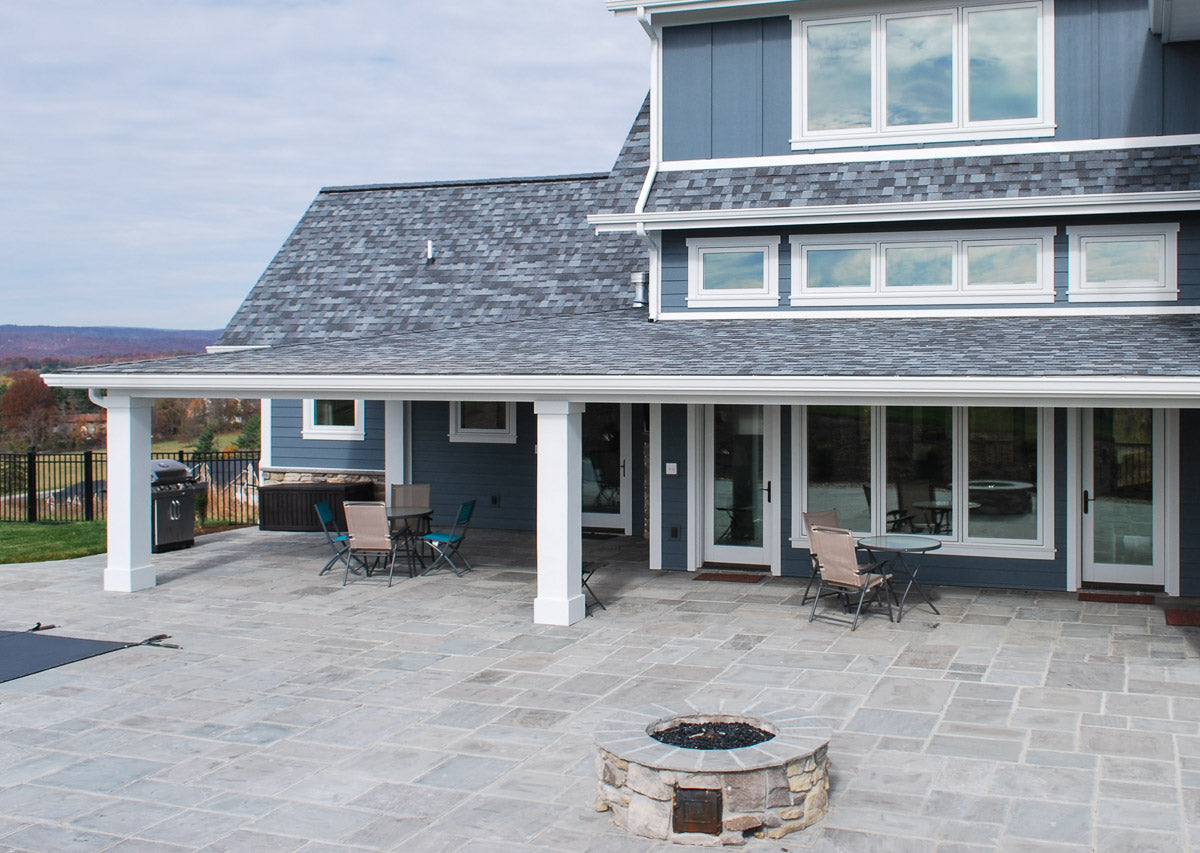 Classic Step Appalachian Grey step by Old World Flagstone, primary product image, 16.0" x 48.0" x 6.0" size. Premium stone veneer for exterior and interior walls.
