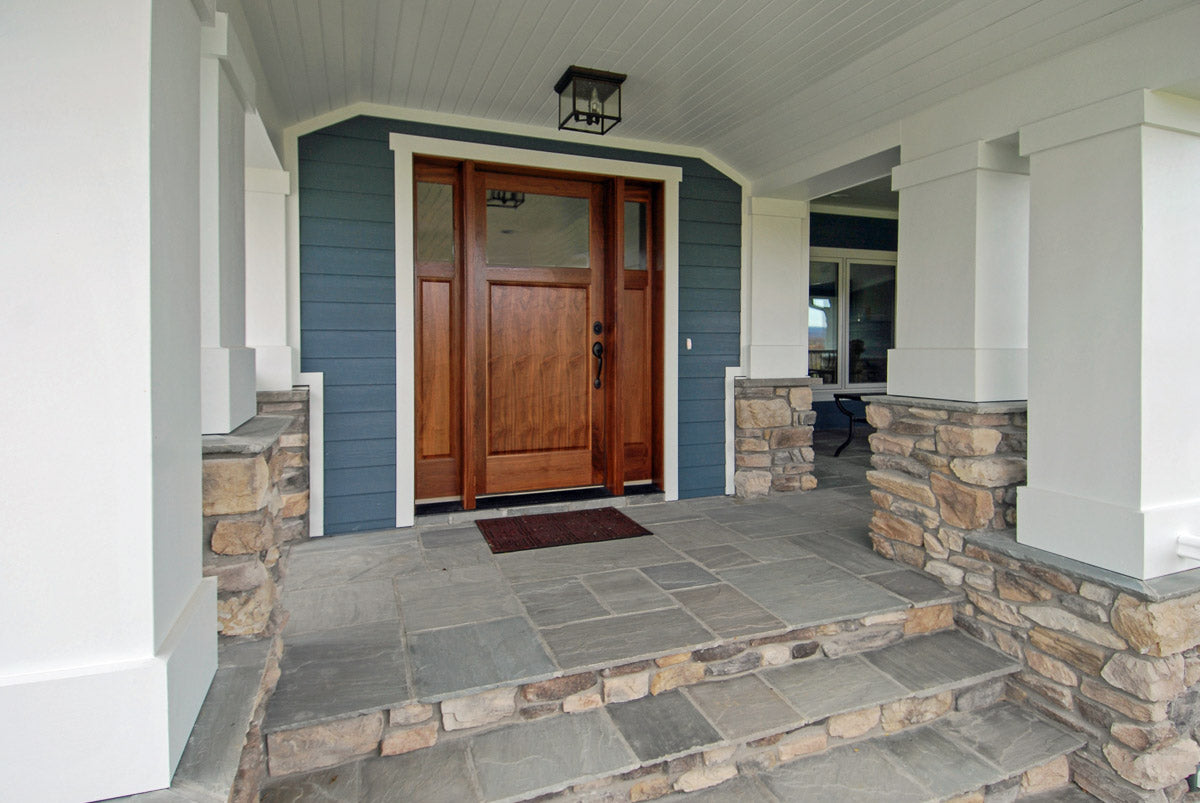 Classic Step Appalachian Grey step by Old World Flagstone, primary product image, 16.0" x 48.0" x 6.0" size. Premium stone veneer for exterior and interior walls.