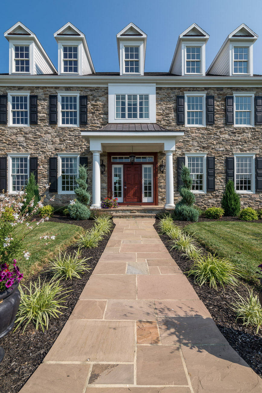 Classic Step Autumn Brown step by Old World Flagstone, primary product image, 16.0" x 48.0" x 6.0" size. Premium stone veneer for exterior and interior walls.