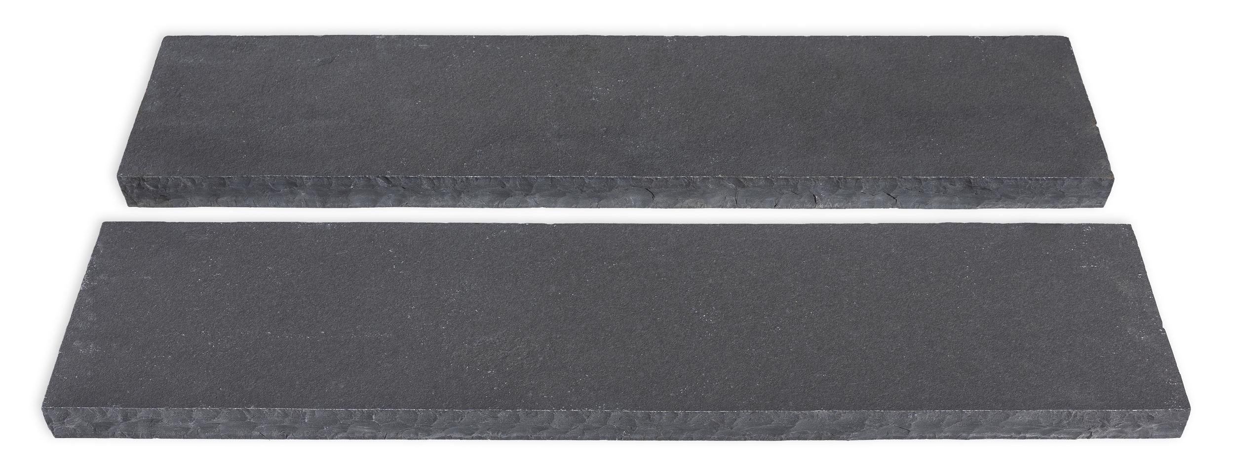 Artisan Tread Ebony tread by Old World Flagstone, primary product image, 24.0" x 84.0" x 2.0" size. Premium stone veneer for exterior and interior walls.
