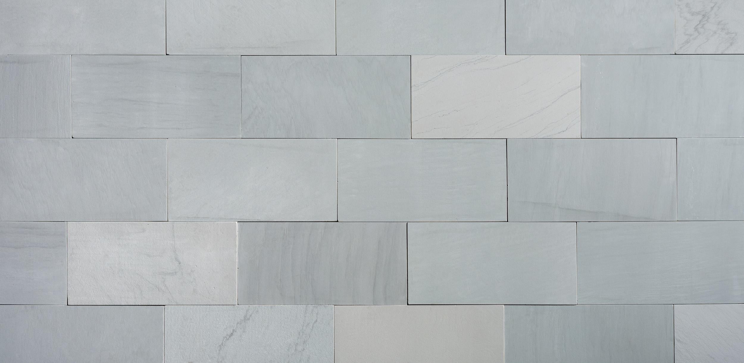 MetroFit Plus Pacific Grey other by Old World Flagstone, primary product image, 12.0" x 24.0" x 0.866" size. Premium stone veneer for exterior and interior walls.