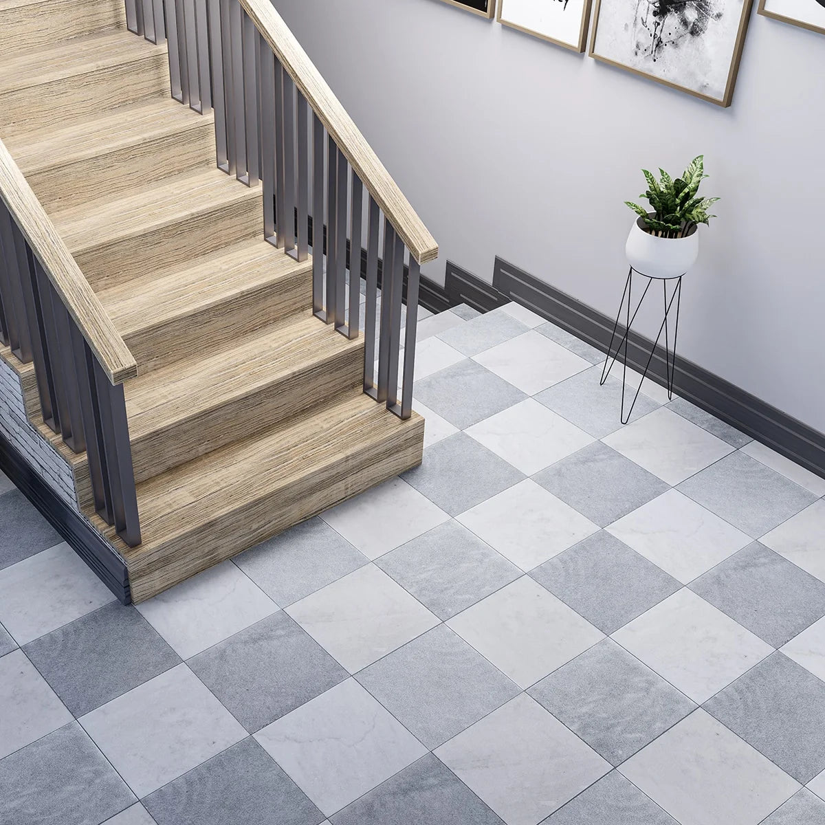 Checkerboard Patterns Multicolor checkerboard tile, product image. Premium marble for floors and walls.