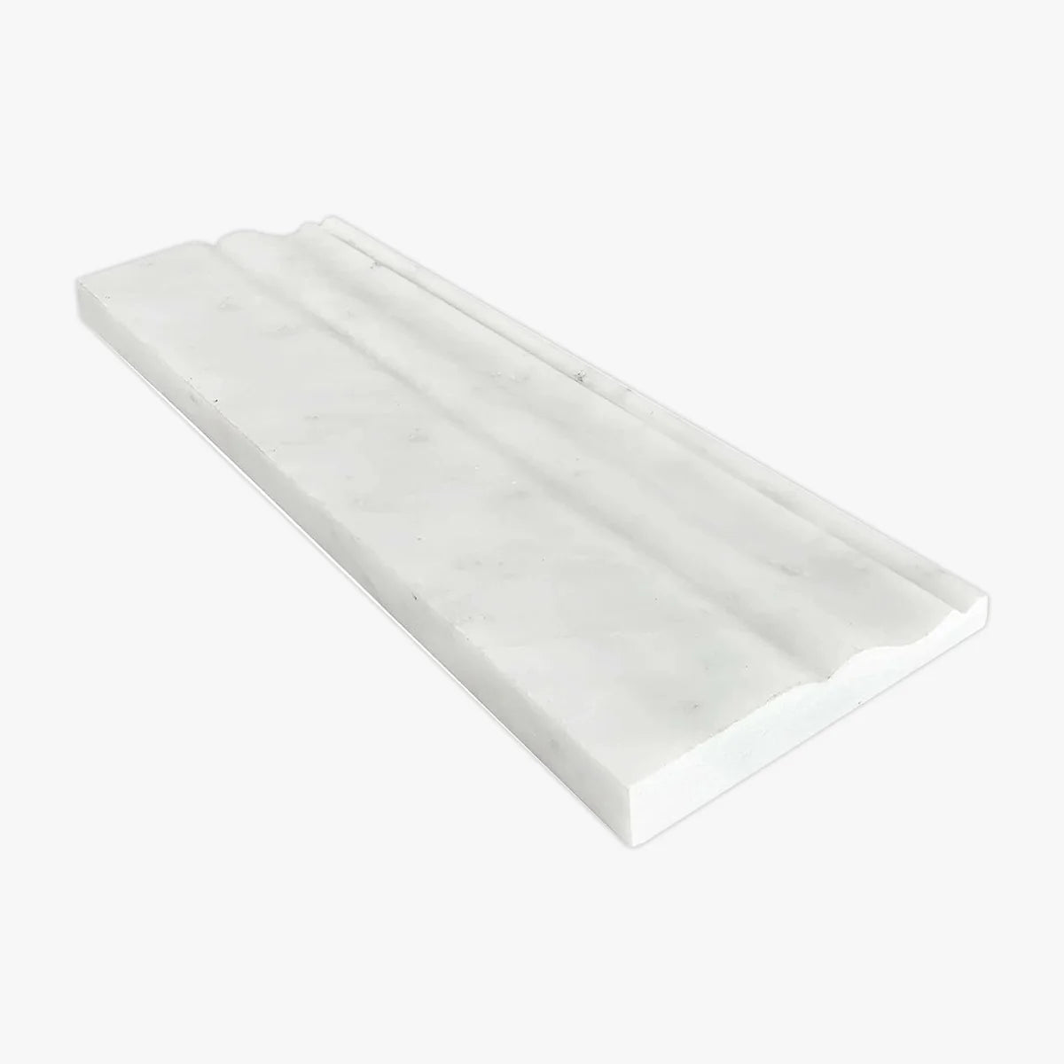 Asian Statuary Polished Marble White moulding, product image. Premium marble for floors and walls.
