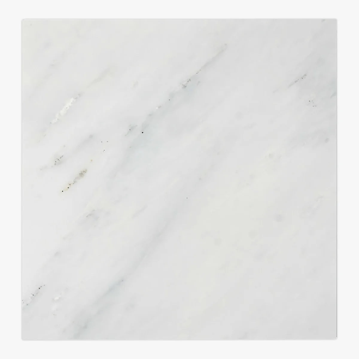 Essentials Natural Stone White field tile, top-down product view. Premium marble for floors and walls.