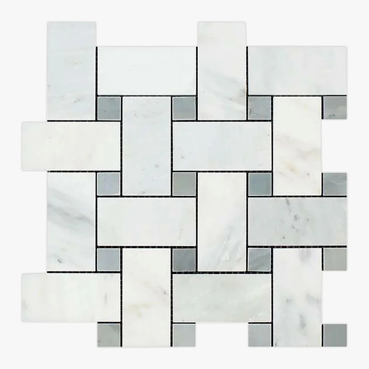 Asian Statuary Polished Marble White mosaic, primary product image. Premium marble for floors and walls.