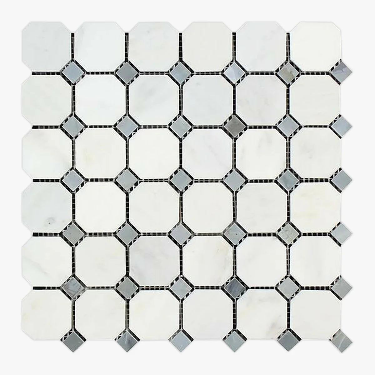 Asian Statuary Polished Marble White mosaic, primary product image. Premium marble for floors and walls.