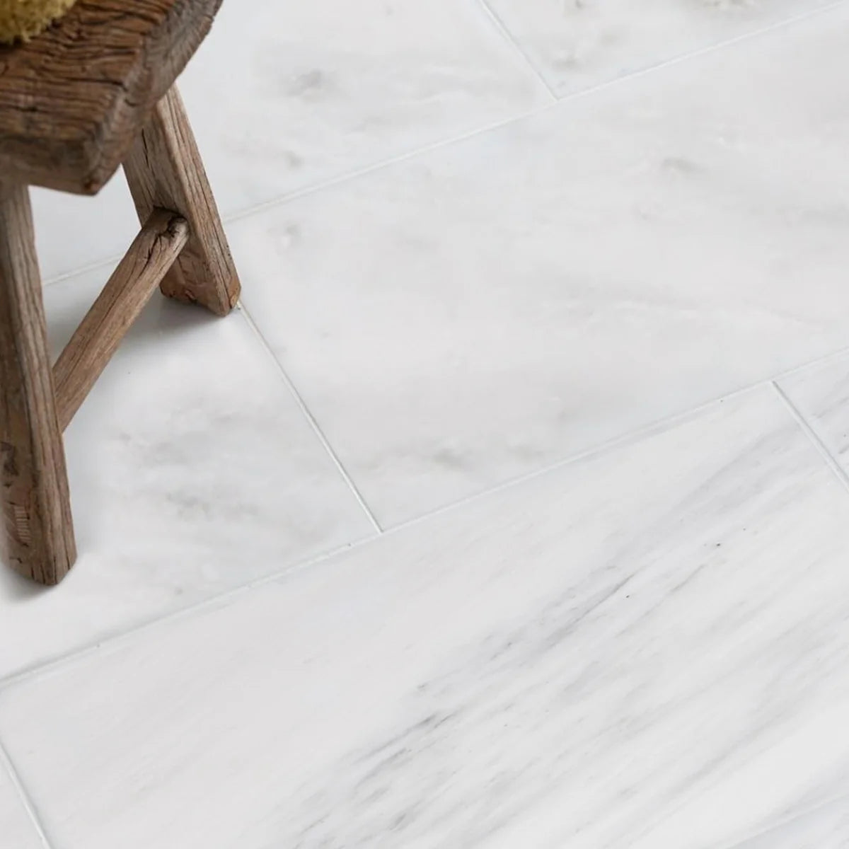 XXL Large Format White field tile, product image. Premium marble for floors and walls.