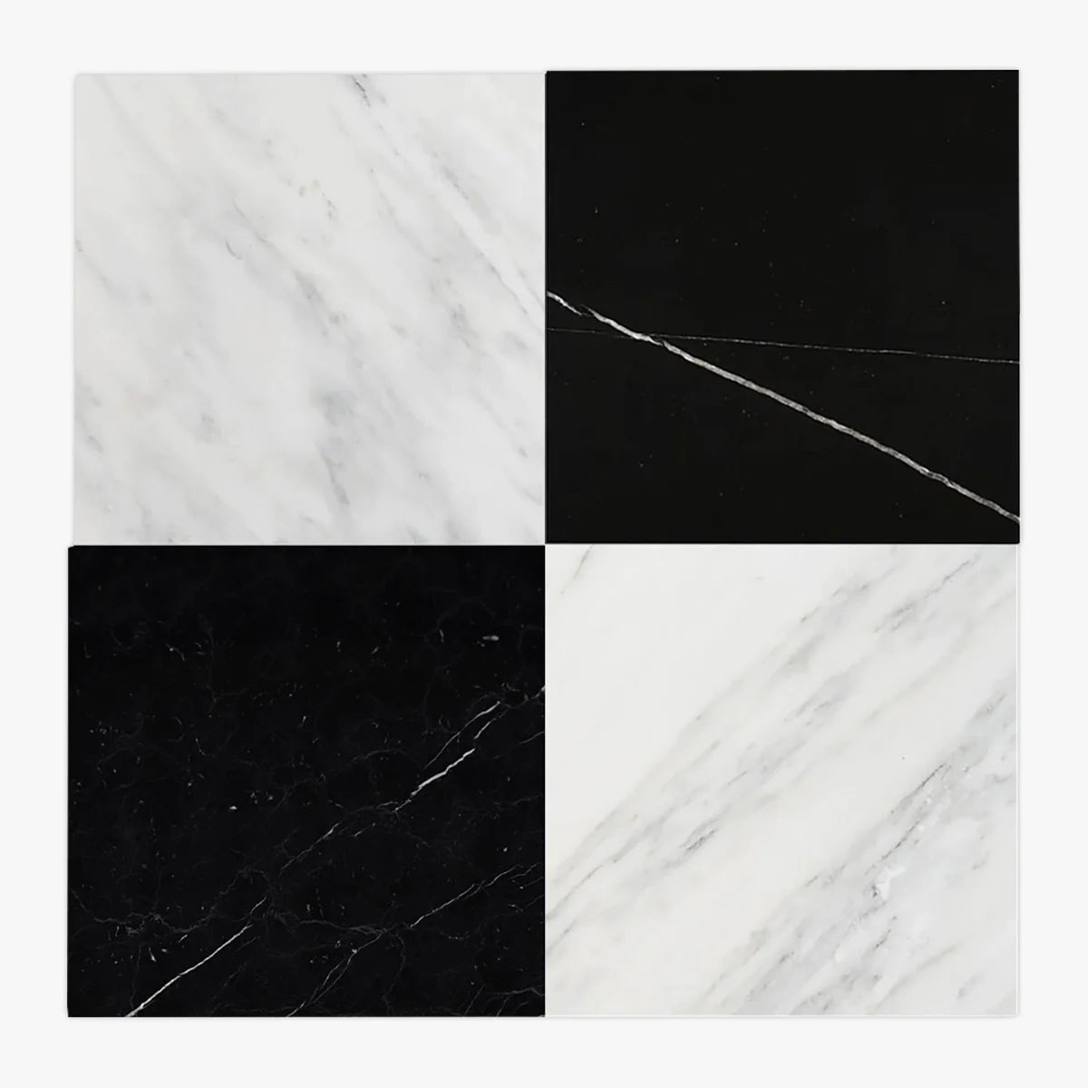 Checkerboard Patterns White checkerboard tile, primary product image. Premium marble for floors and walls.