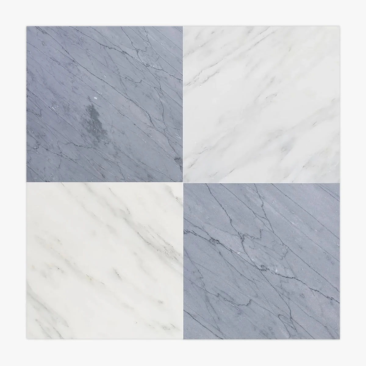 Checkerboard Patterns White checkerboard tile, primary product image. Premium marble for floors and walls.