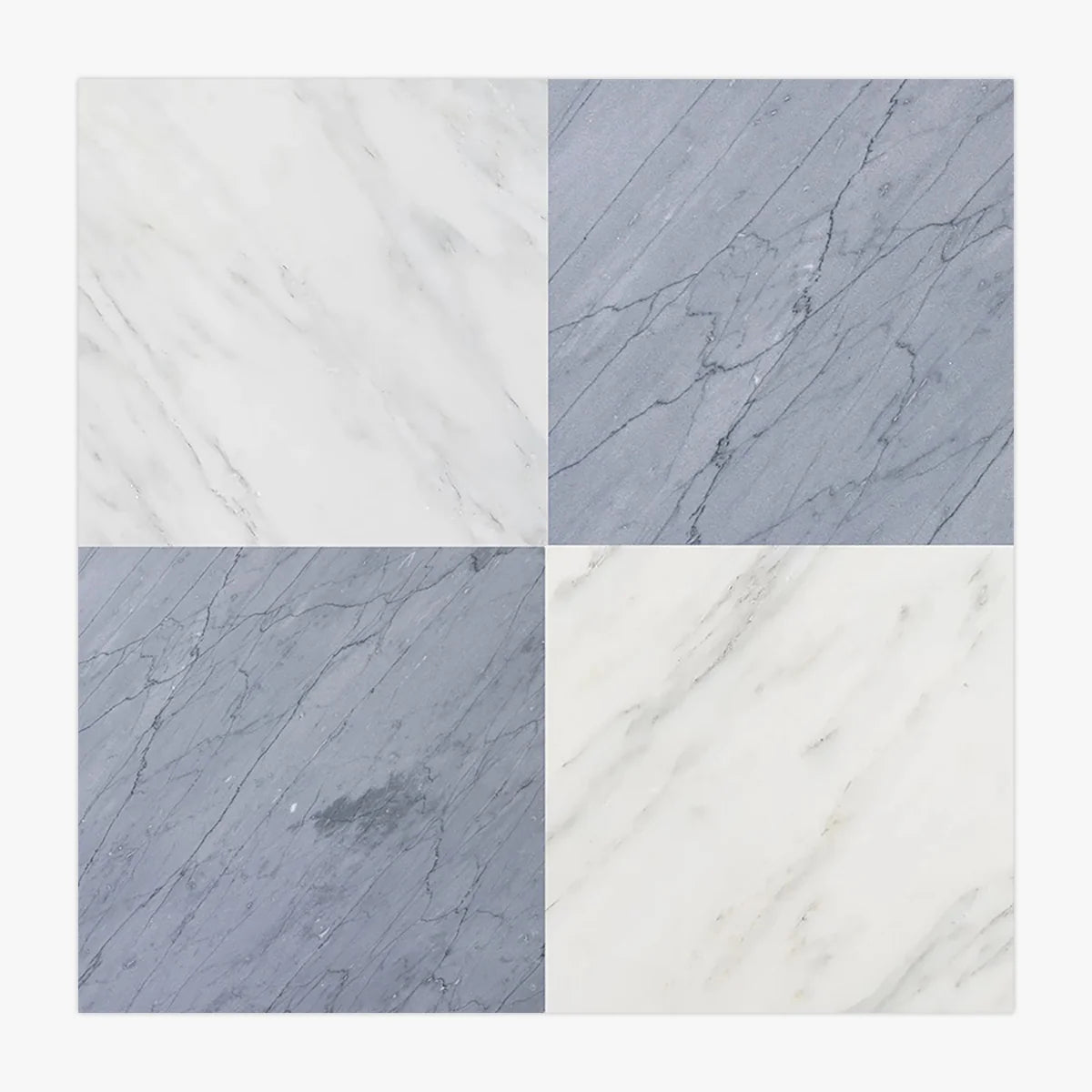 Checkerboard Patterns White checkerboard tile, primary product image. Premium marble for floors and walls.