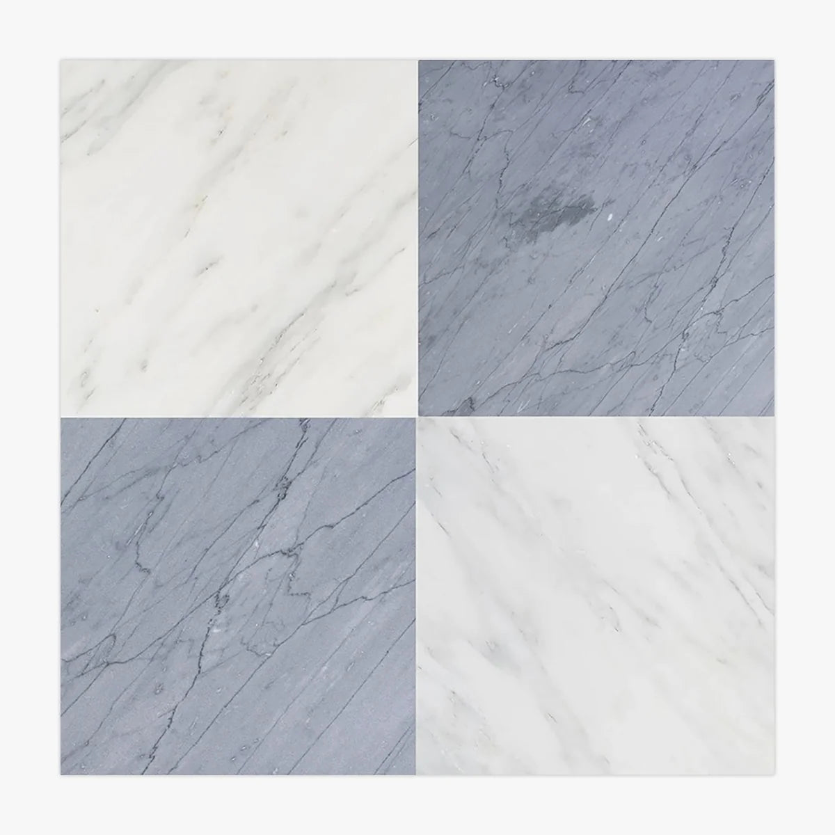 Checkerboard Patterns White checkerboard tile, primary product image. Premium marble for floors and walls.