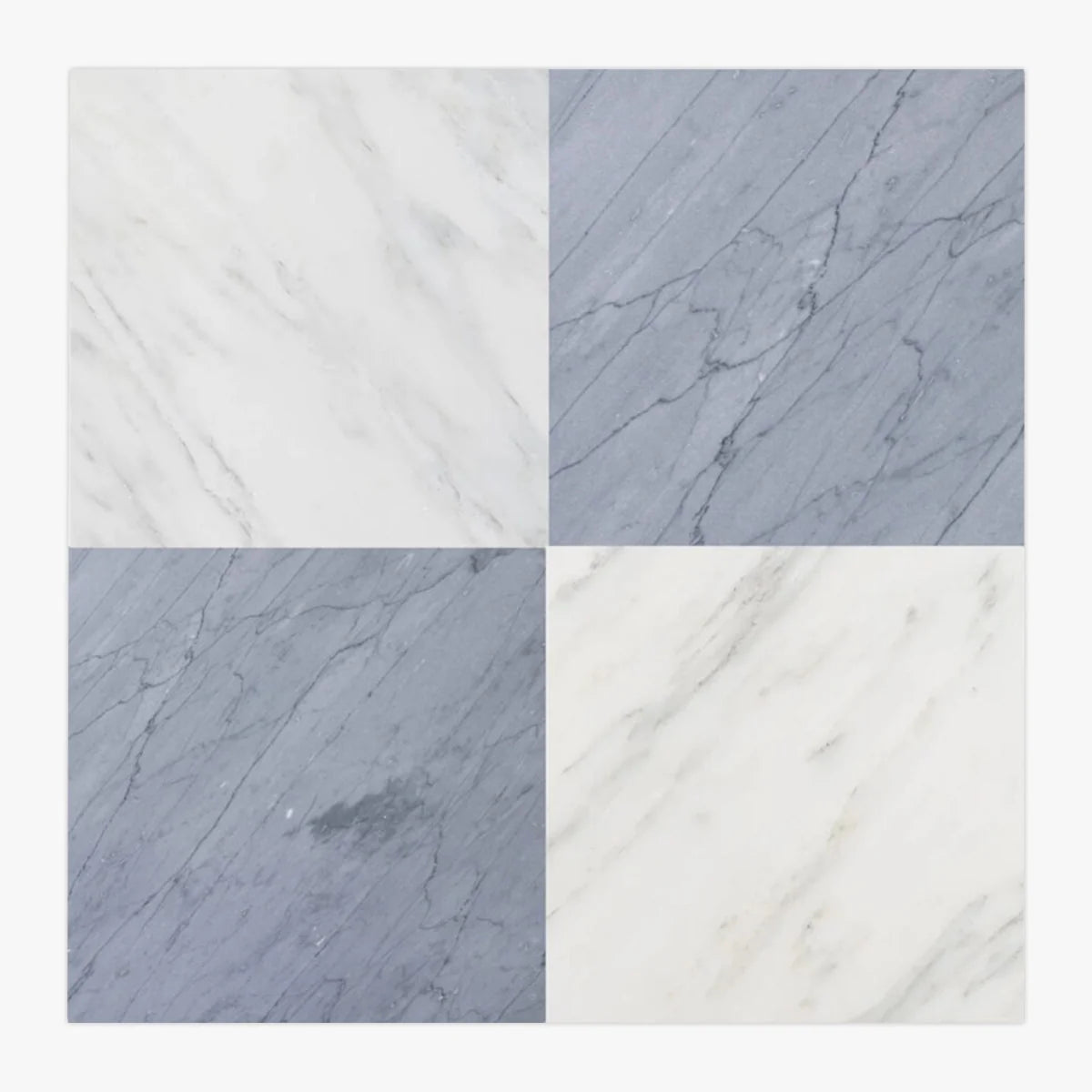 Checkerboard Patterns White checkerboard tile, primary product image. Premium marble for floors and walls.