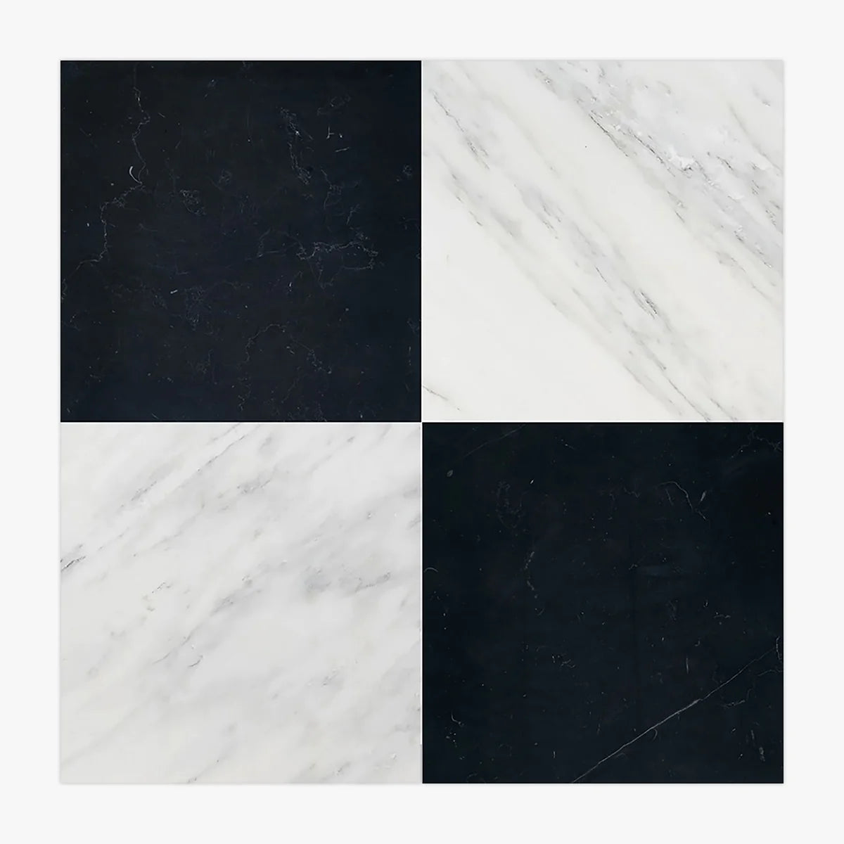 Checkerboard Patterns White checkerboard tile, primary product image. Premium marble for floors and walls.