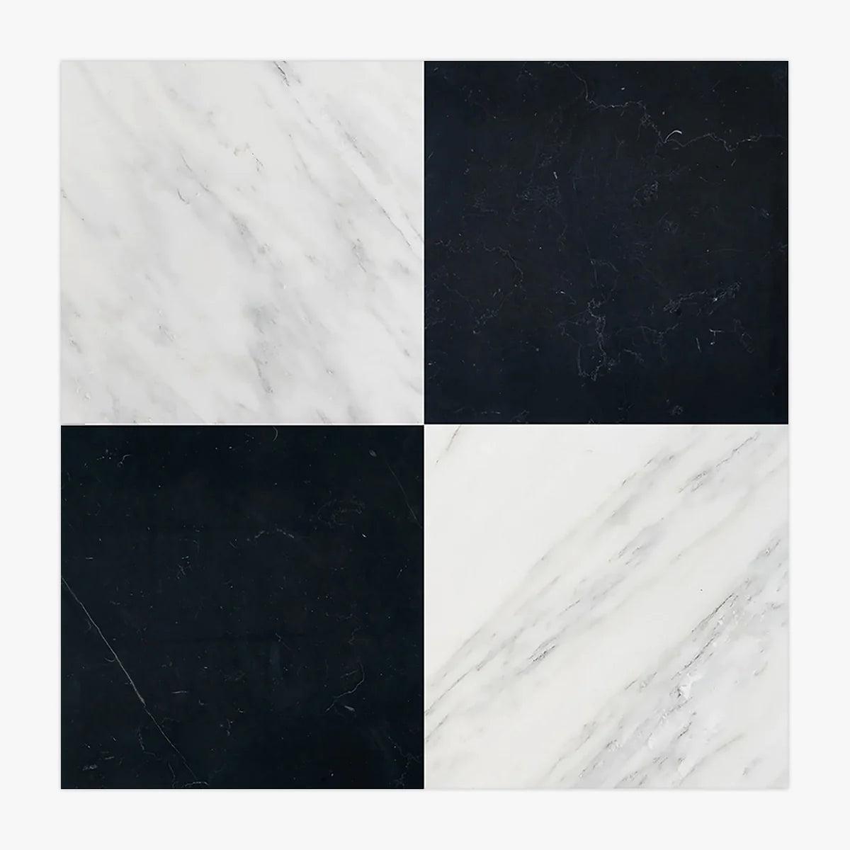 Checkerboard Patterns White checkerboard tile, primary product image. Premium marble for floors and walls.