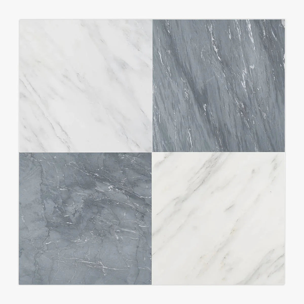 Checkerboard Patterns White checkerboard tile, primary product image. Premium marble for floors and walls.
