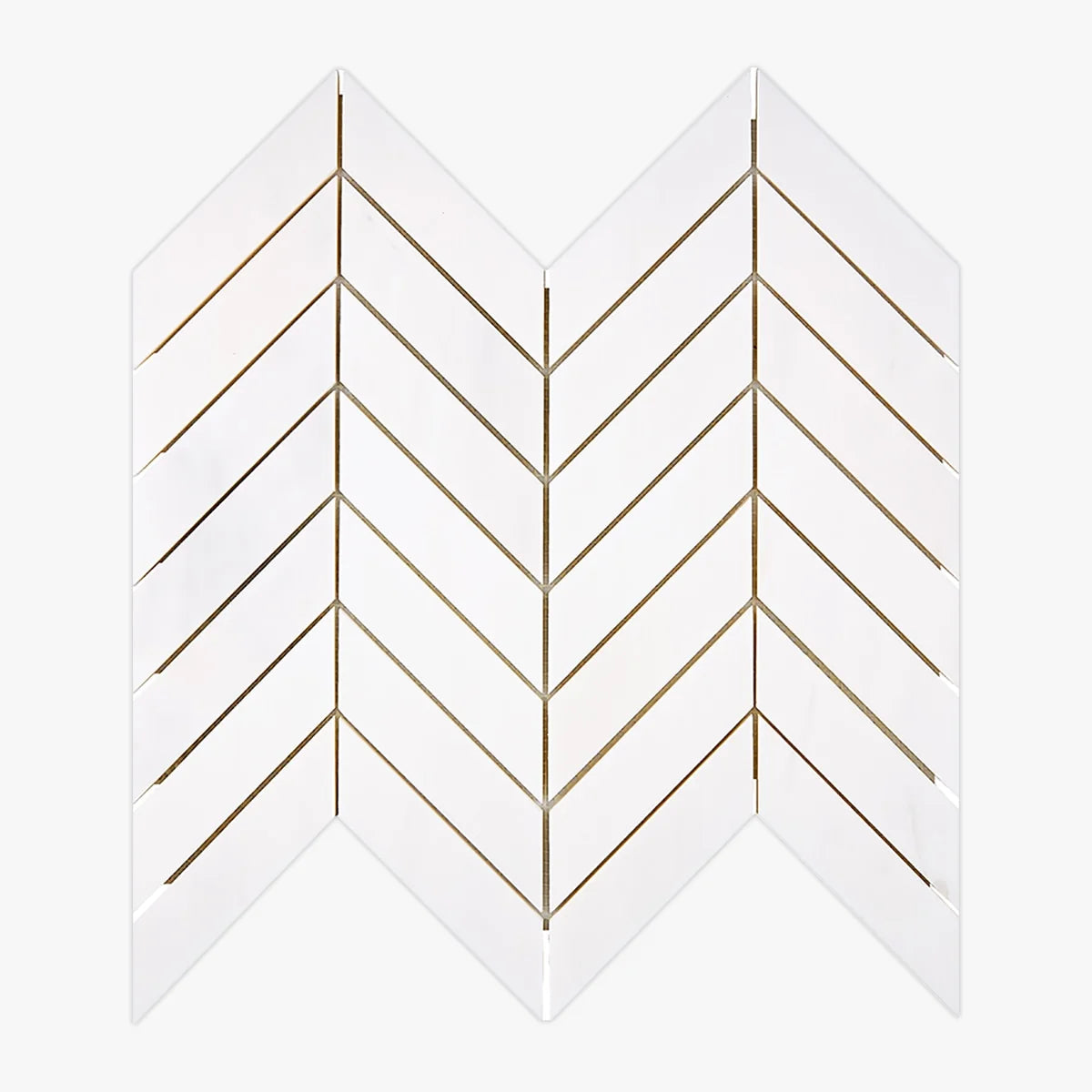Bianco Dolomite Polished Marble White mosaic, top-down product view. Premium dolomite for floors and walls.