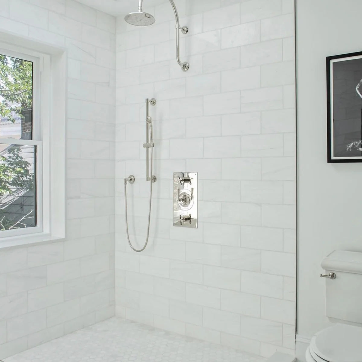 Bianco Dolomite Honed Marble White field tile, product image. Premium dolomite for floors and walls.