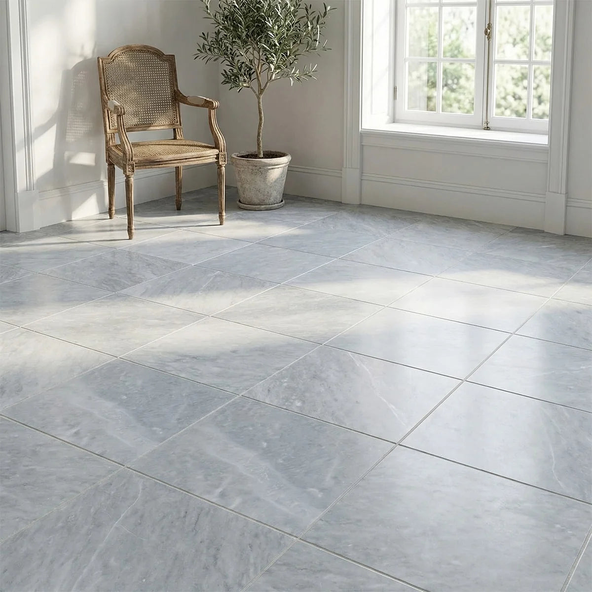 Essentials Natural Stone Blue field tile, product image. Premium marble for floors and walls.