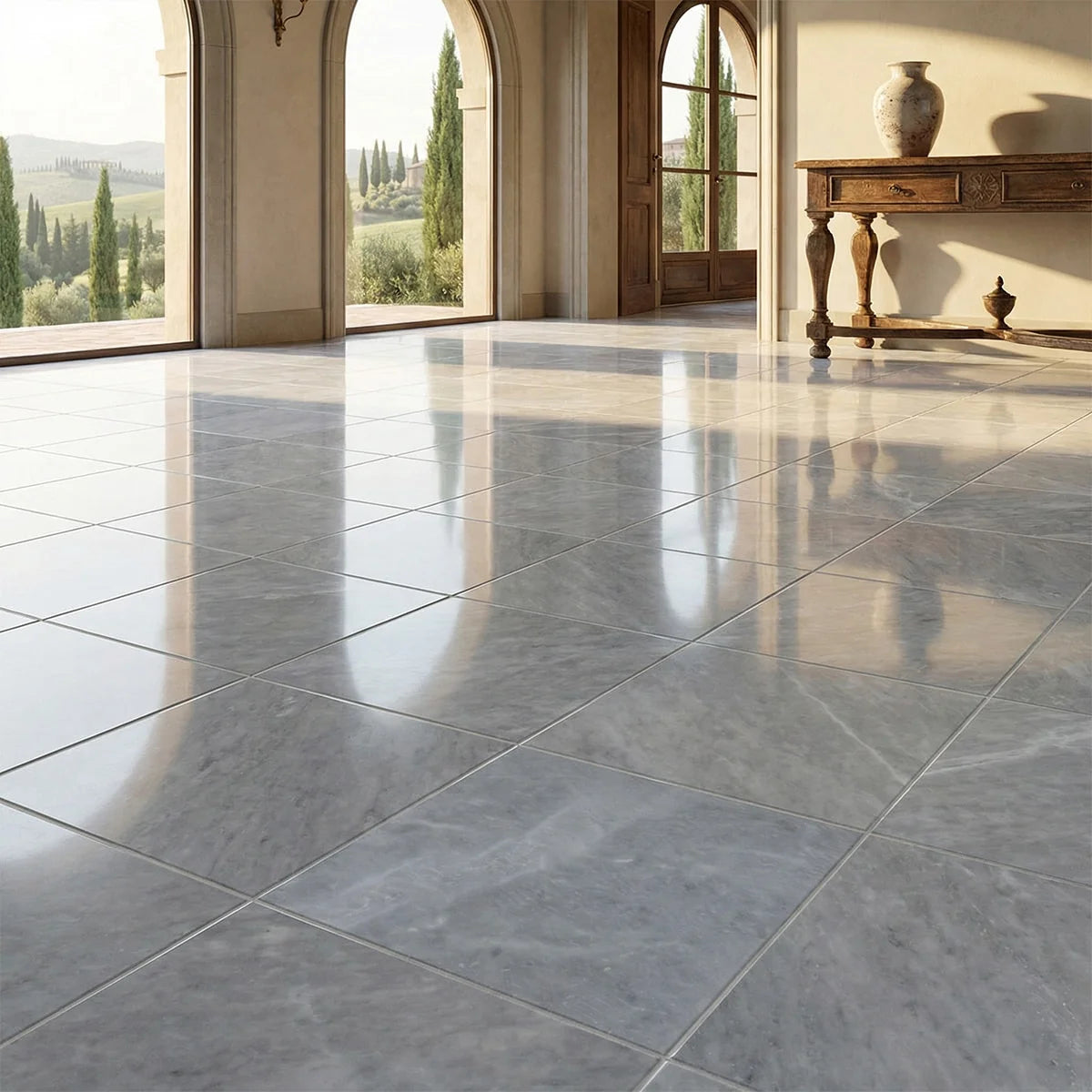 Essentials Natural Stone Blue field tile, product image. Premium marble for floors and walls.