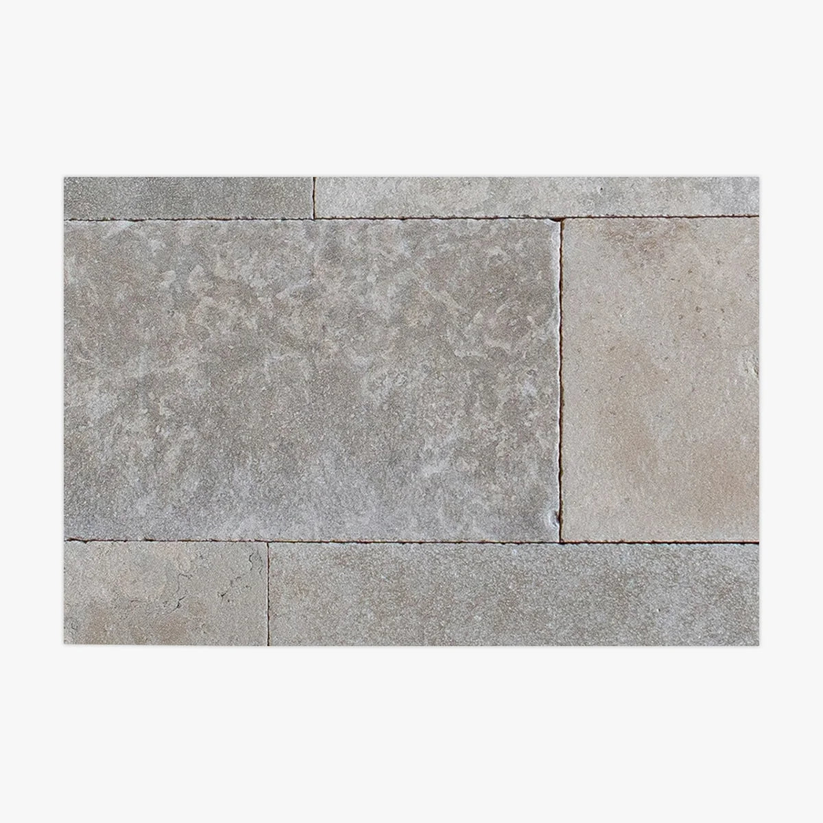L'Heritage Reclaimed Limestones Gray field tile, product image. Premium limestone for floors and walls.