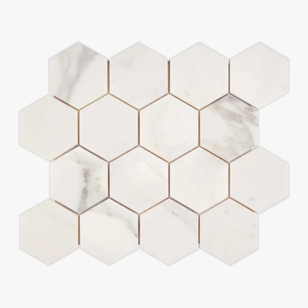 Calacatta Gold Honed Marble White mosaic, primary product image. Premium marble for floors and walls.