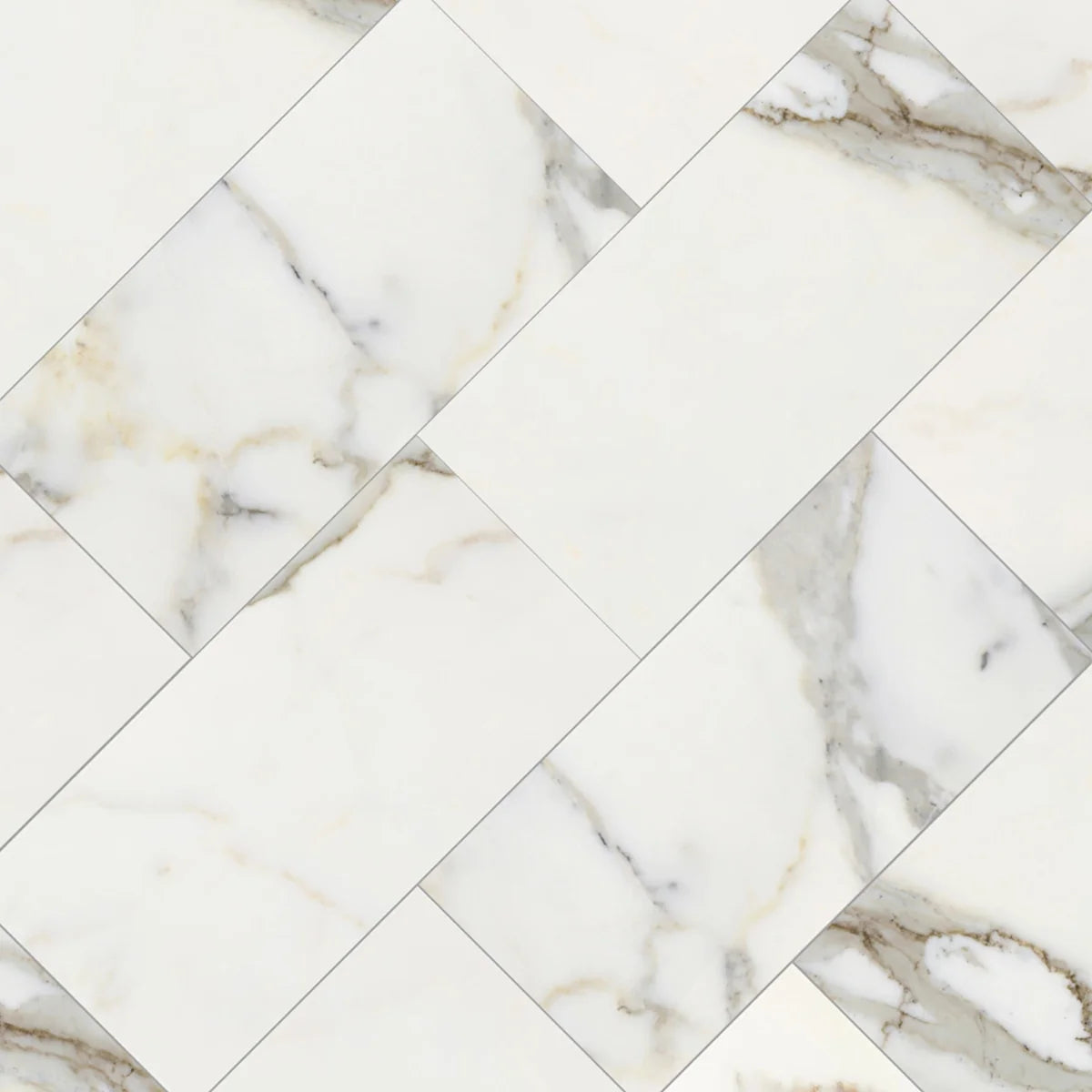 Calacatta Gold Polished Marble White field tile, product image. Premium marble for floors and walls.