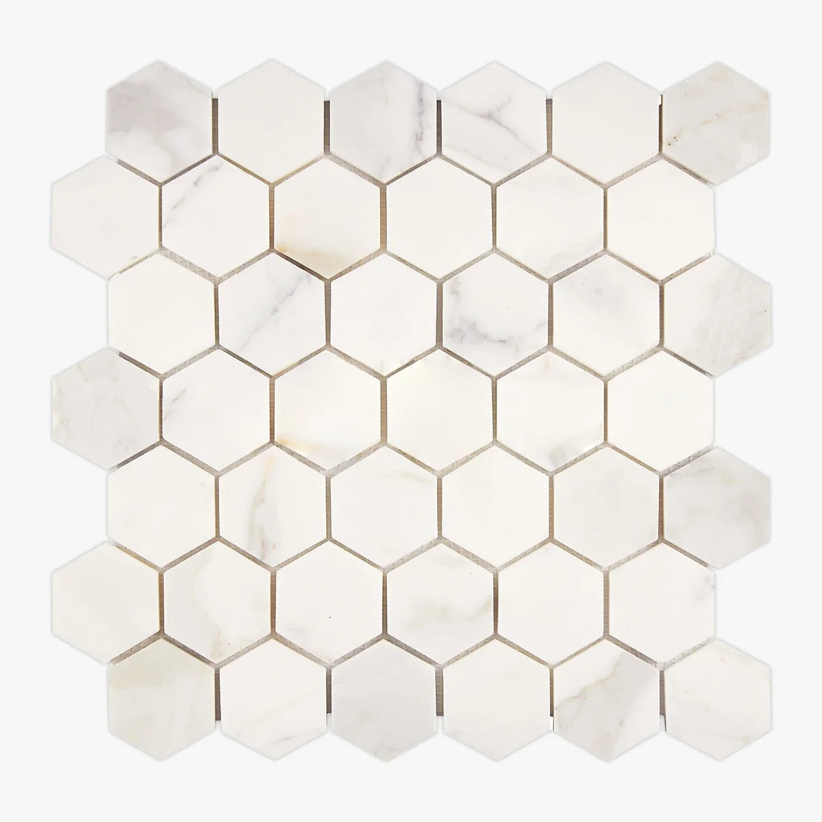 Calacatta Gold Polished Marble White mosaic, primary product image. Premium marble for floors and walls.