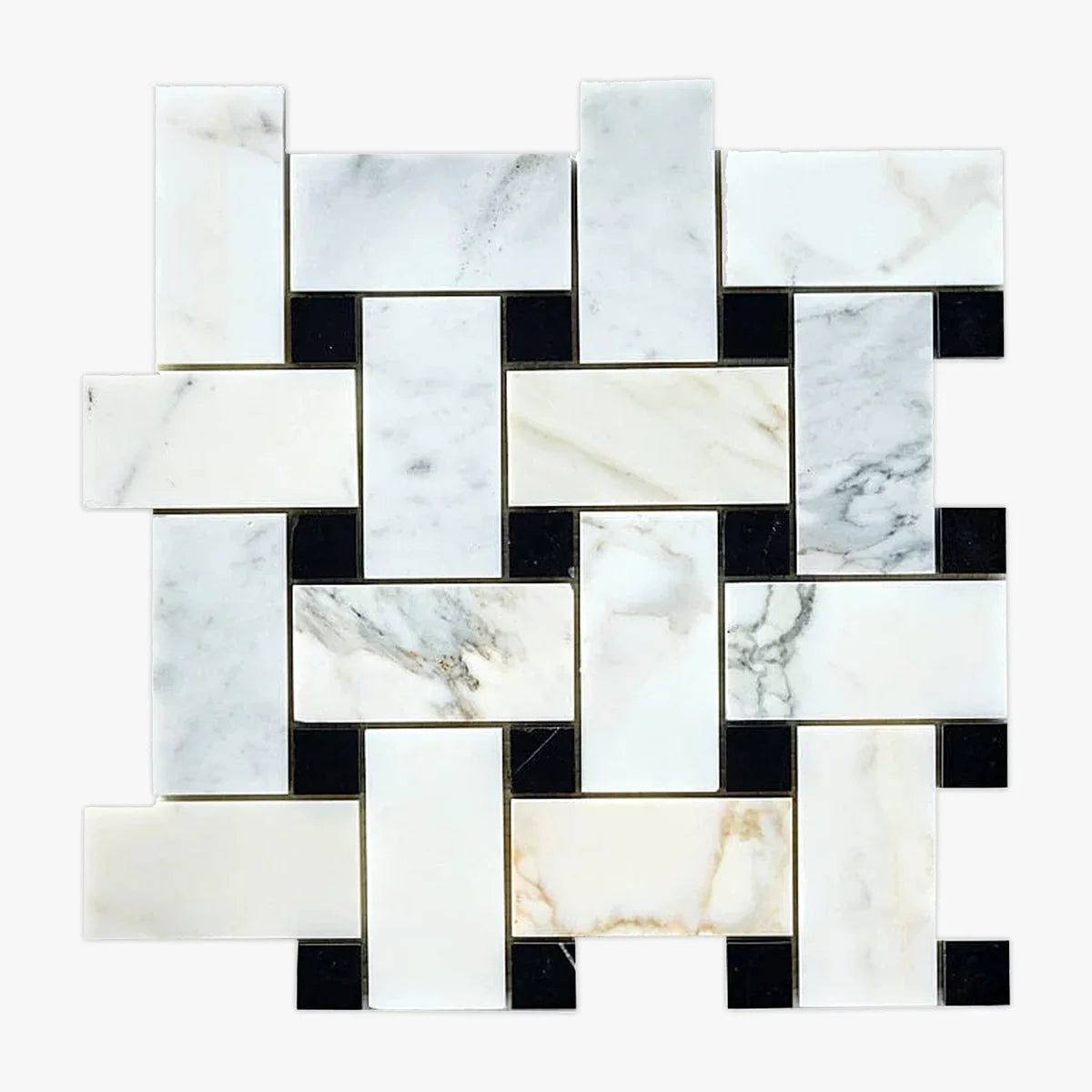 Calacatta Gold Polished Marble White mosaic, primary product image. Premium marble for floors and walls.