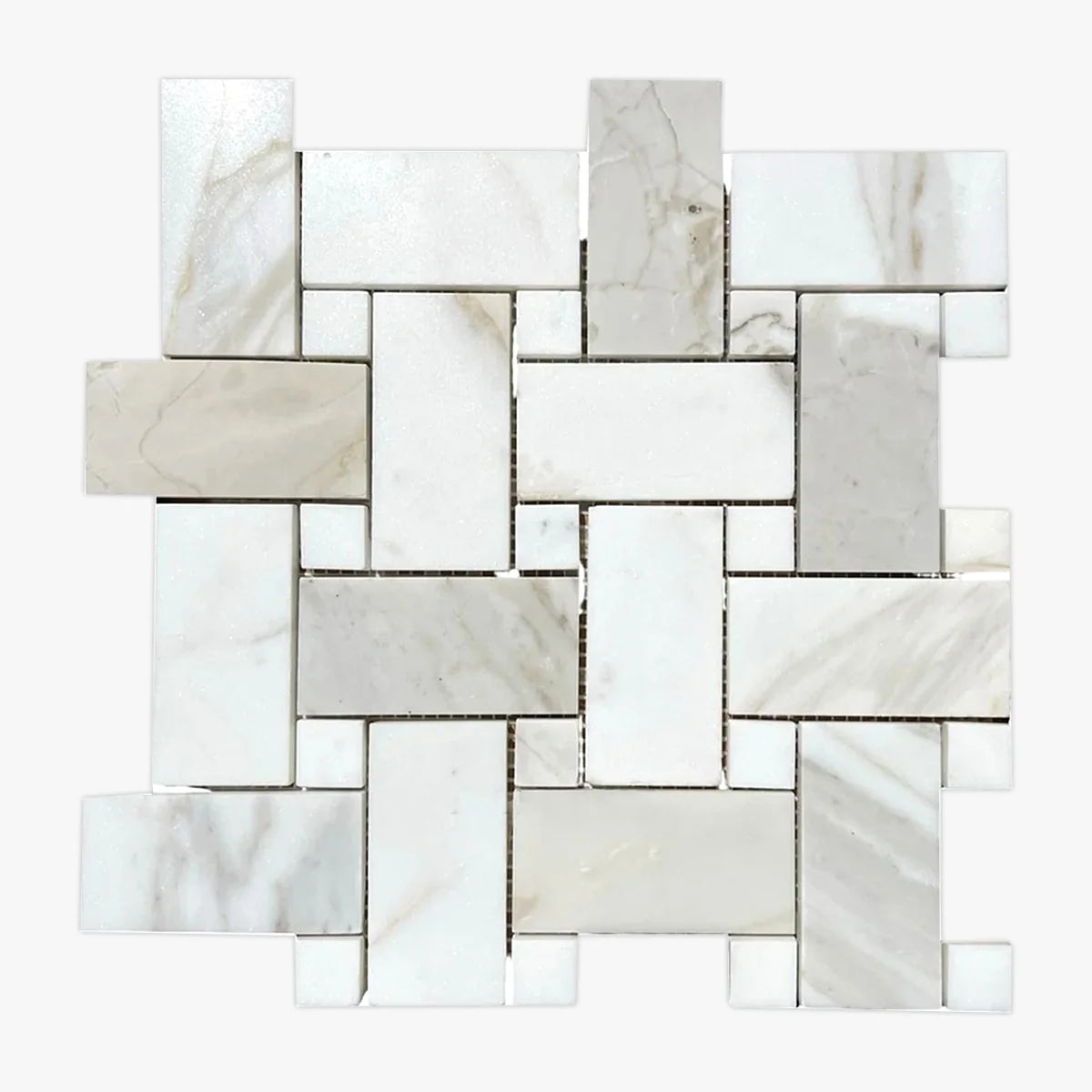 Calacatta Gold Polished Marble White mosaic, primary product image. Premium marble for floors and walls.