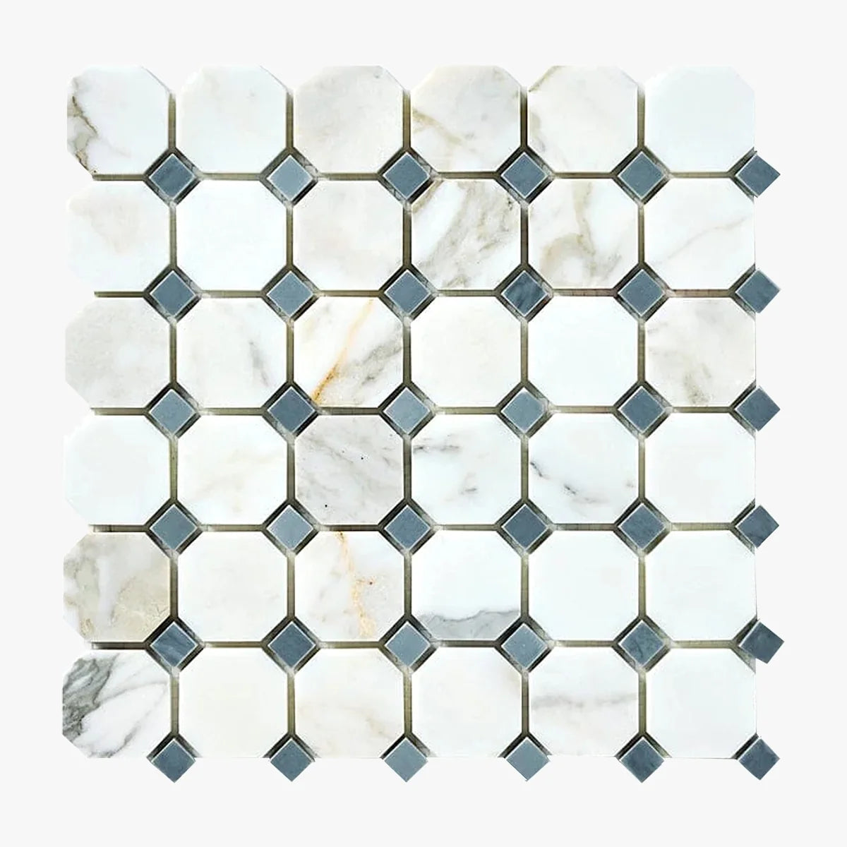 Calacatta Gold Polished Marble White mosaic, primary product image. Premium marble for floors and walls.