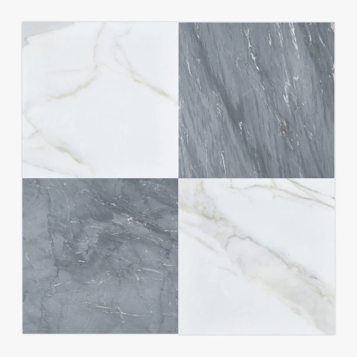 Checkerboard Patterns White checkerboard tile, primary product image. Premium marble for floors and walls.