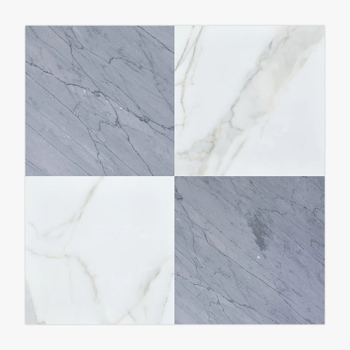 Checkerboard Patterns White checkerboard tile, primary product image. Premium marble for floors and walls.