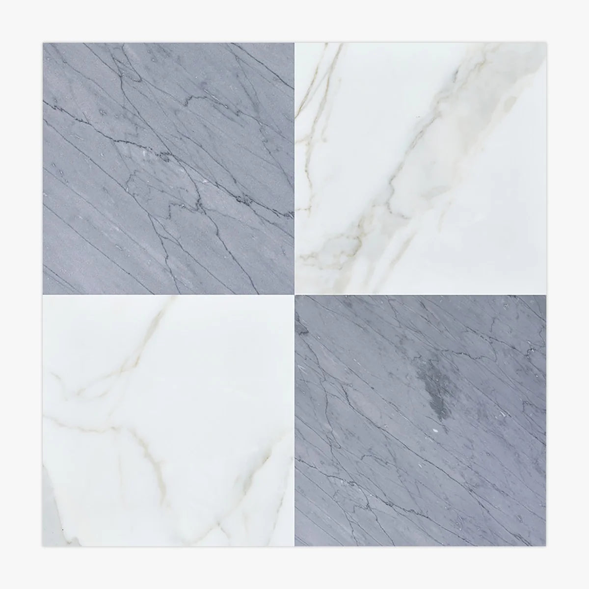 Checkerboard Patterns White checkerboard tile, primary product image. Premium marble for floors and walls.
