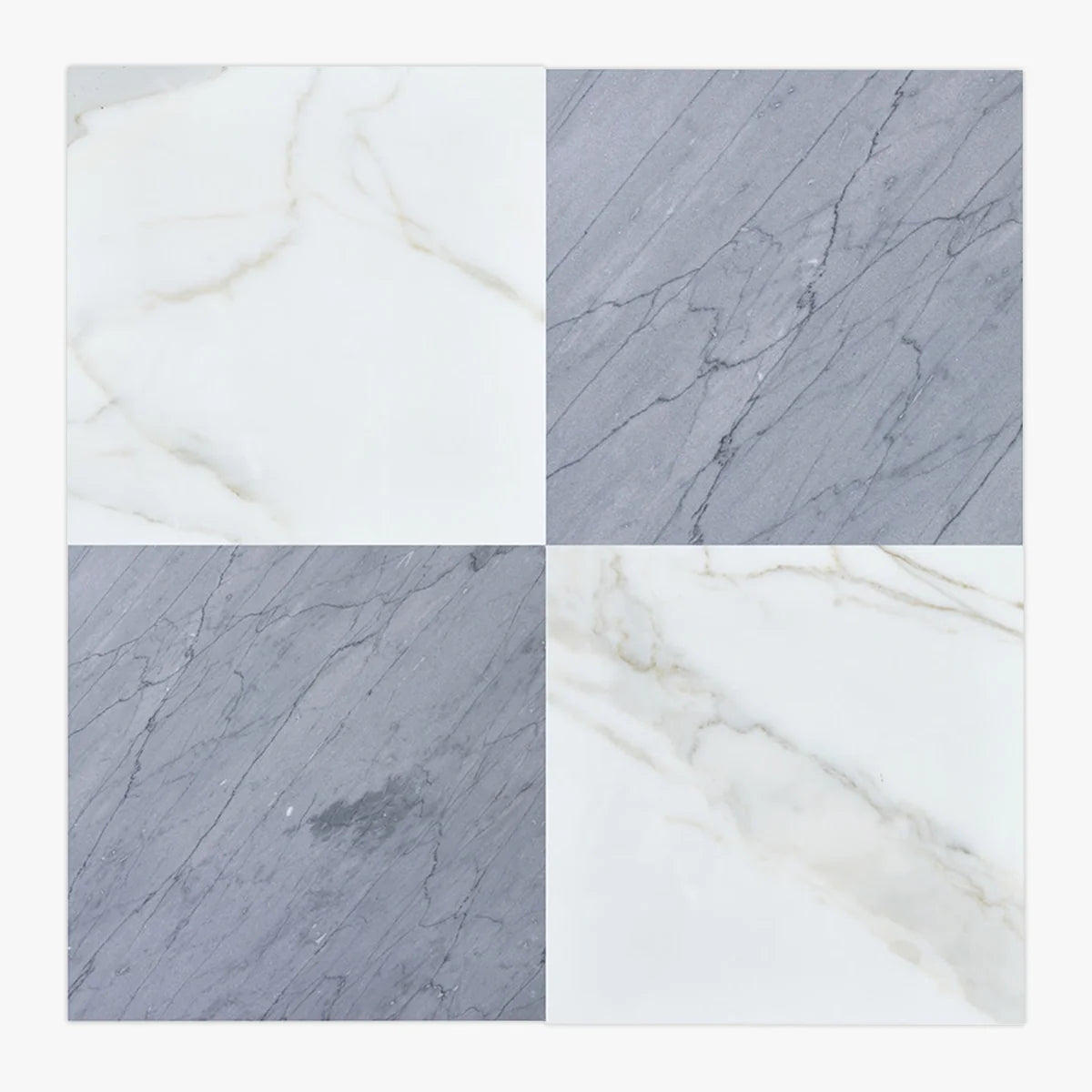 Checkerboard Patterns White checkerboard tile, primary product image. Premium marble for floors and walls.