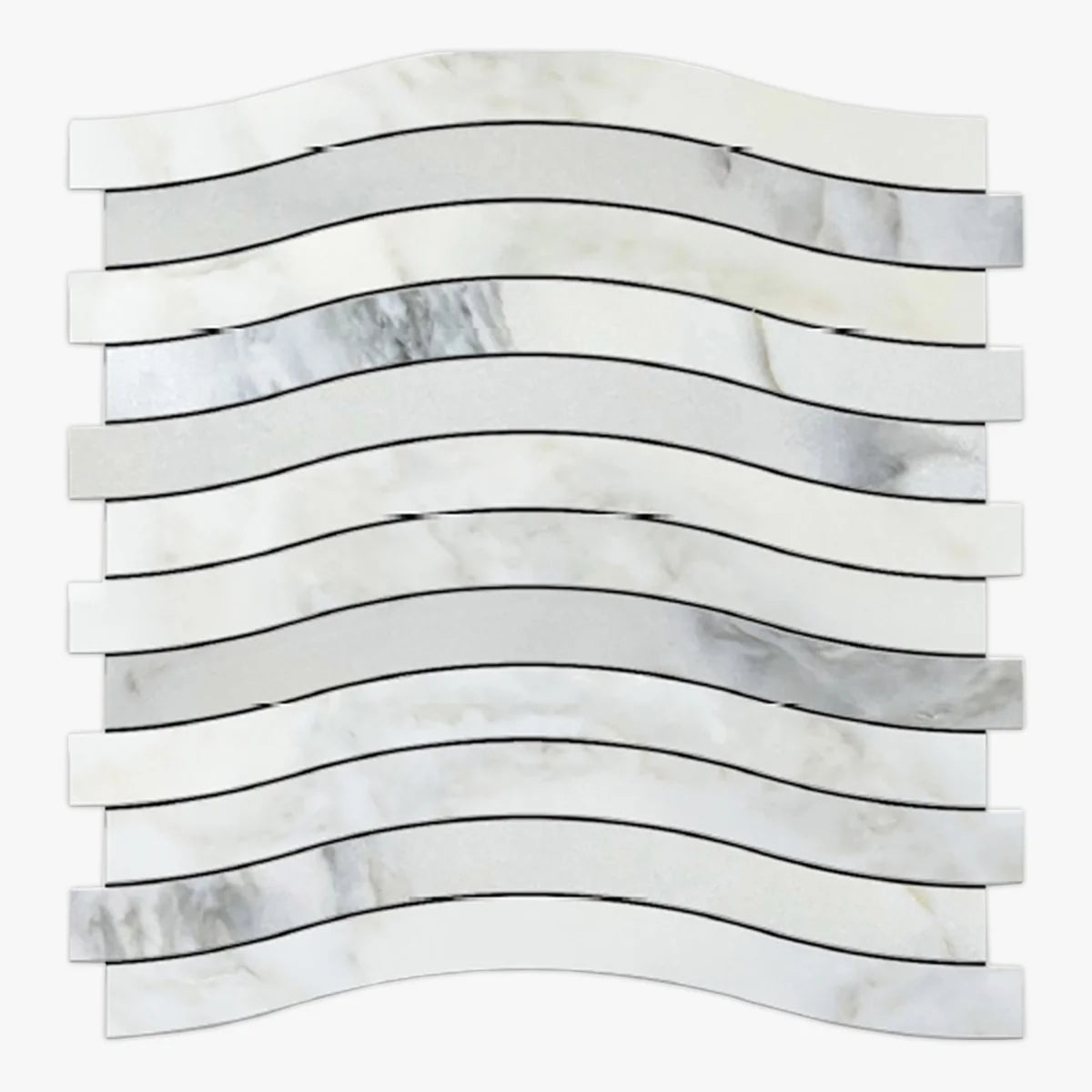 Calacatta Oliva Honed Marble White mosaic, primary product image. Premium marble for floors and walls.