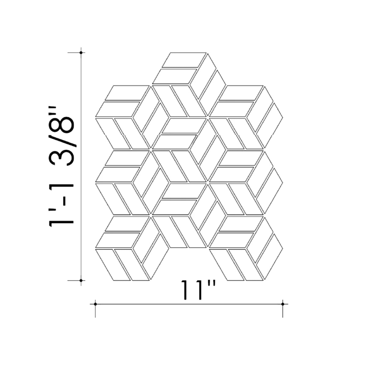 Calacatta Oliva Polished Marble White mosaic, product image. Premium marble for floors and walls.