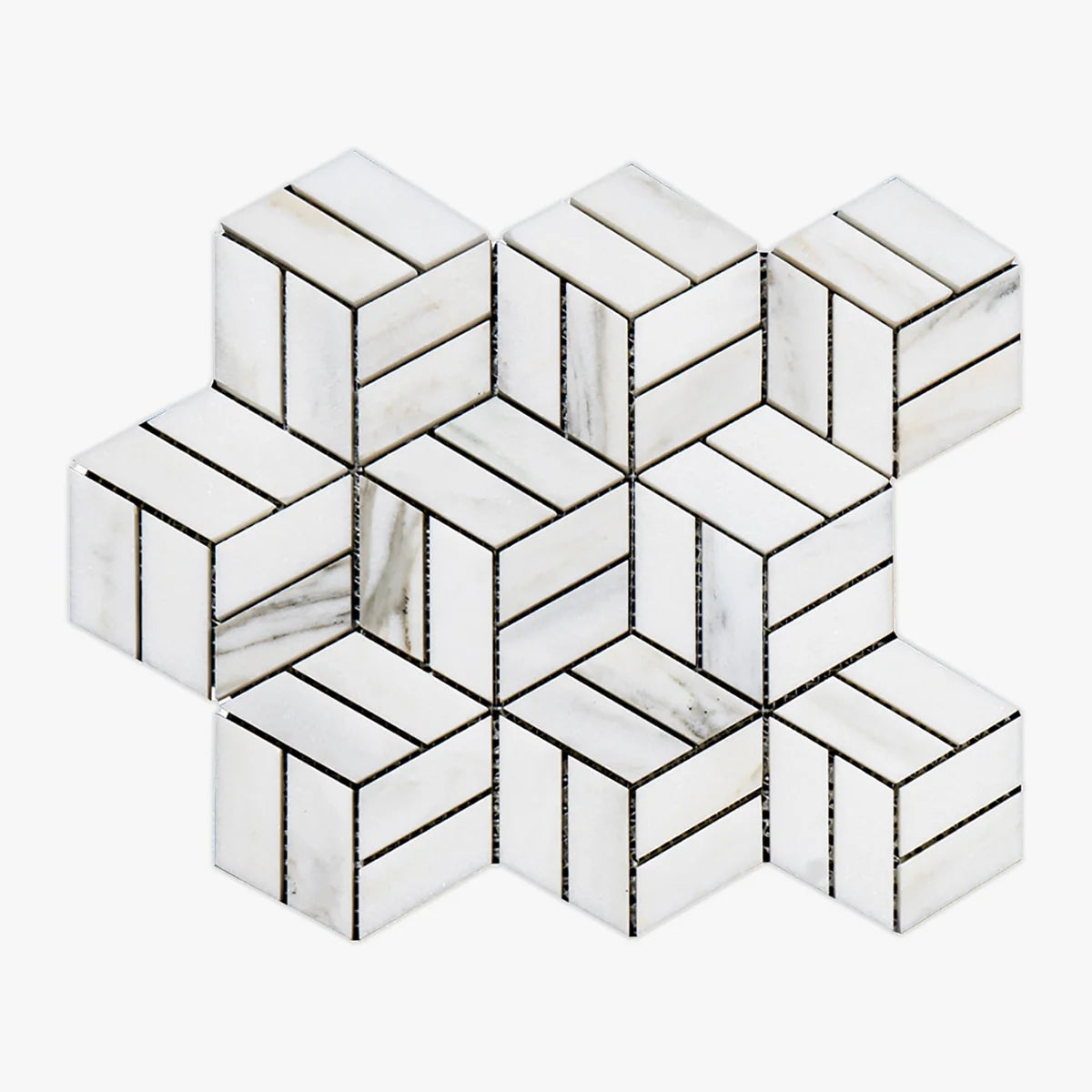 Calacatta Oliva Polished Marble White mosaic, primary product image. Premium marble for floors and walls.