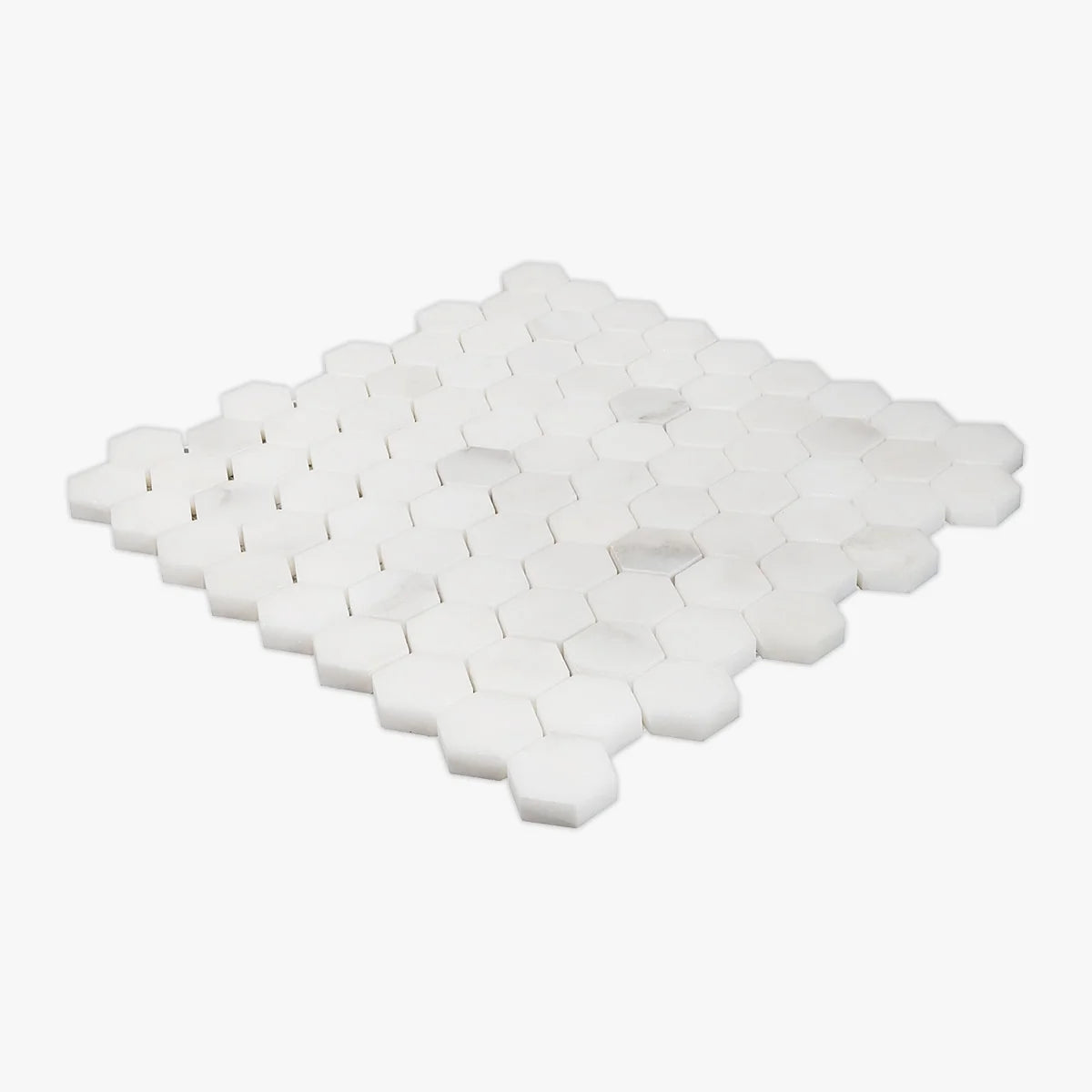 Calacatta Oliva Polished Marble White mosaic, product image. Premium marble for floors and walls.