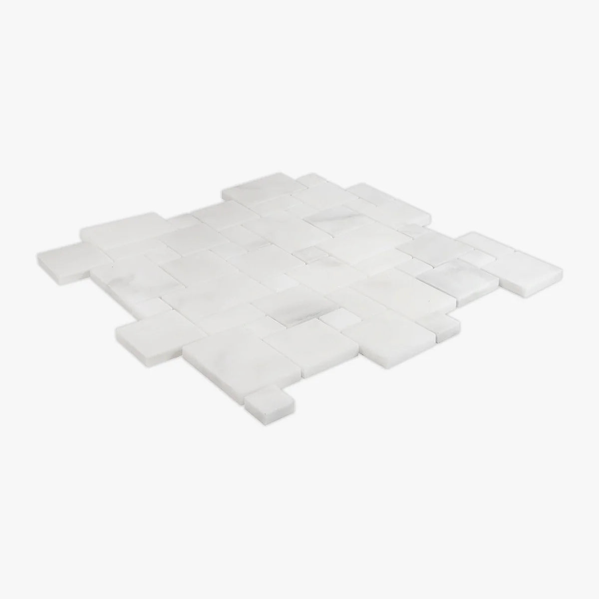 Calacatta Oliva Polished Marble White mosaic, product image. Premium marble for floors and walls.