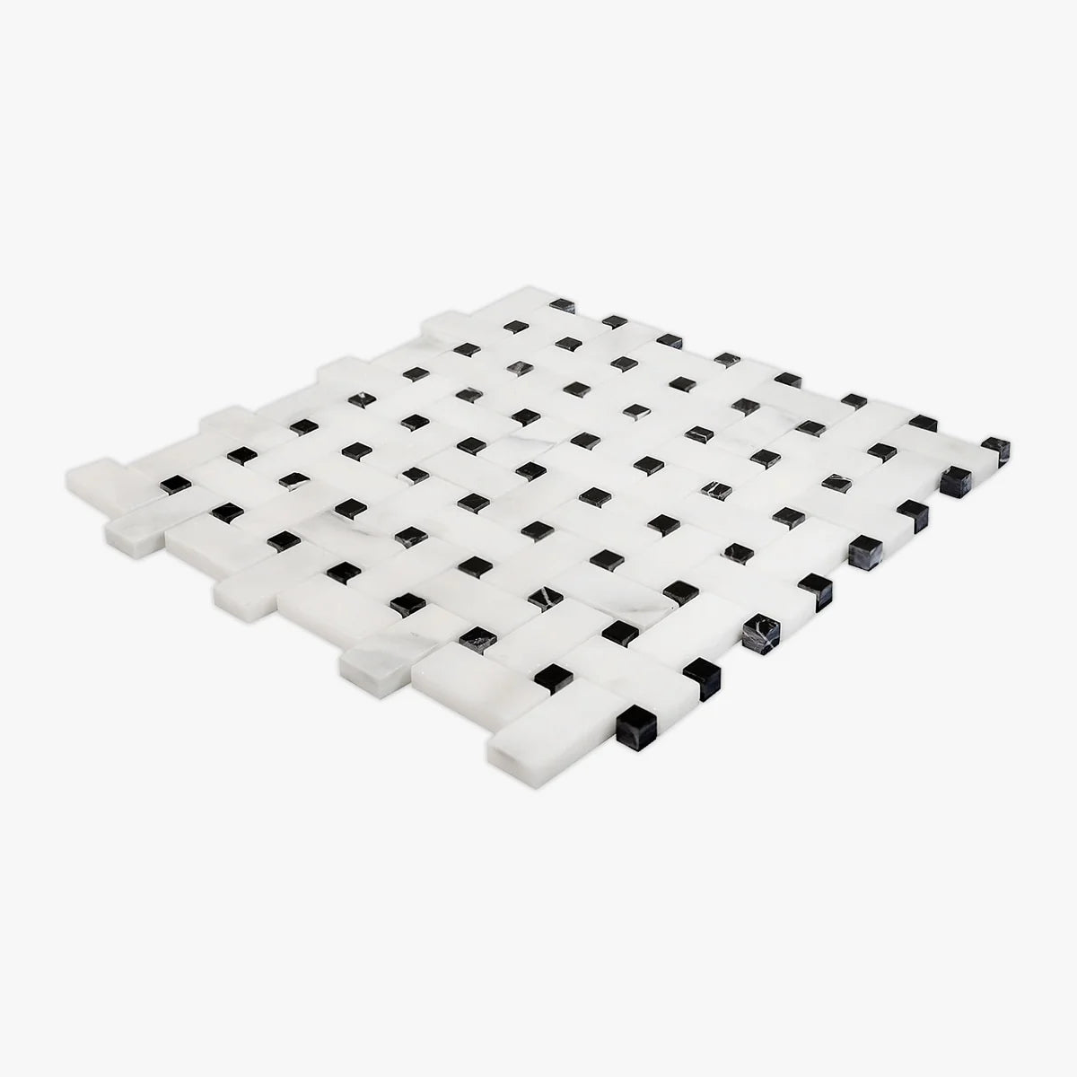 Calacatta Oliva Polished Marble White mosaic, product image. Premium marble for floors and walls.