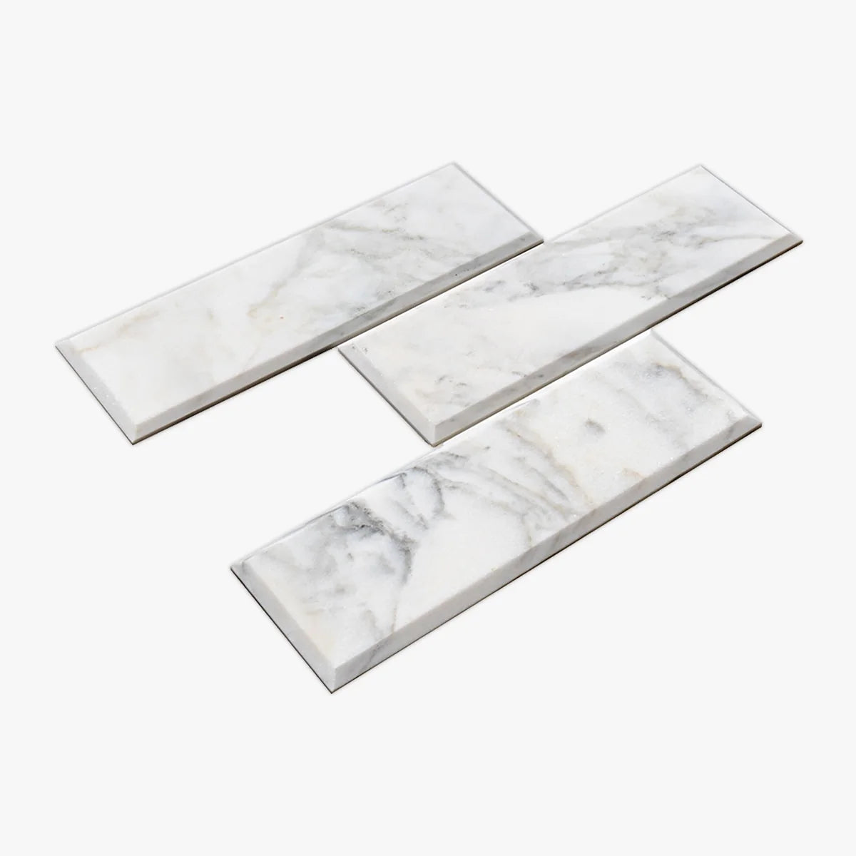 Calacatta Oliva Polished Marble White field tile, product image. Premium marble for floors and walls.