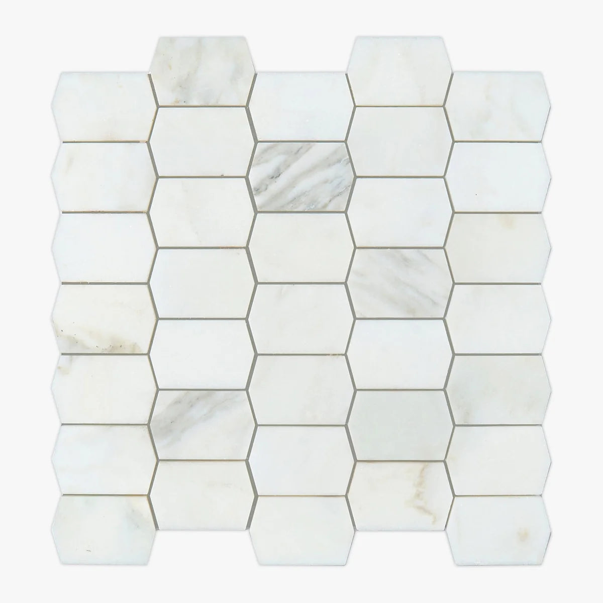 Calacatta Oliva Polished Marble White mosaic, primary product image. Premium marble for floors and walls.